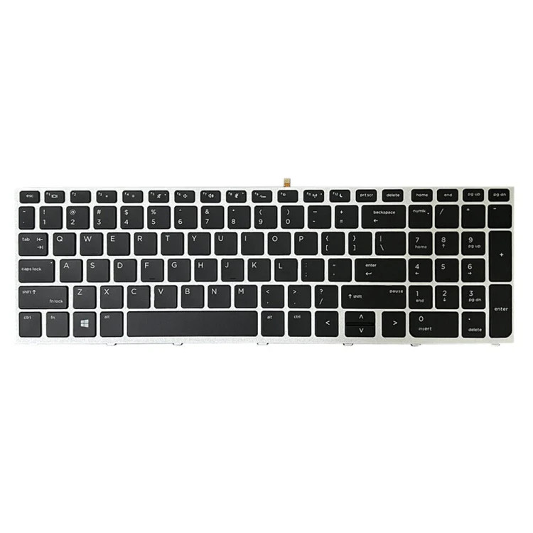 Silver Frame US Version Laptop Backlight Keyboard, For HP ProBook 650 G4