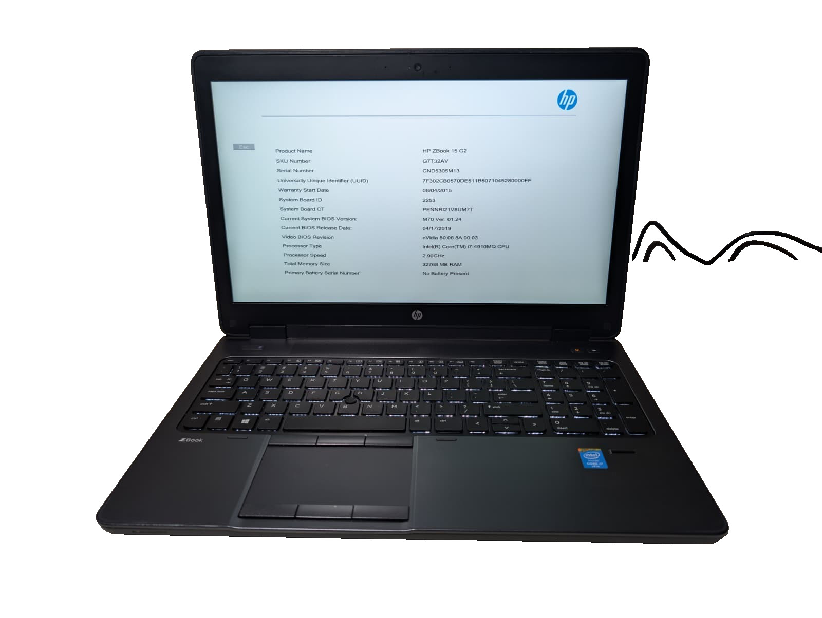 HP ZBook 15 G2 | i7-4910MQ 4th 32GB RAM NO SSD | NVIDIA K2100M | Backlit