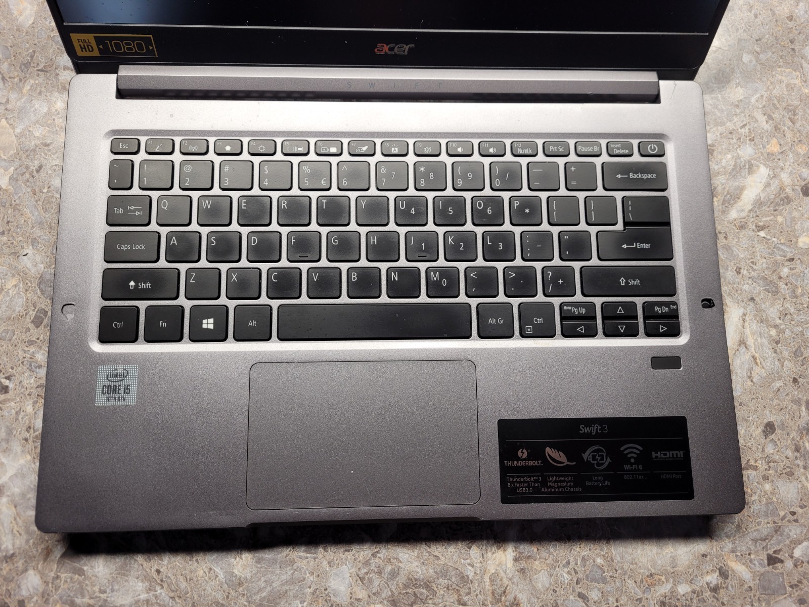 Acer Swift 3 SF314-57 14″ Laptop Intel i5 10th, 8GB RAM WONT BOOT AS IS DAMAGED