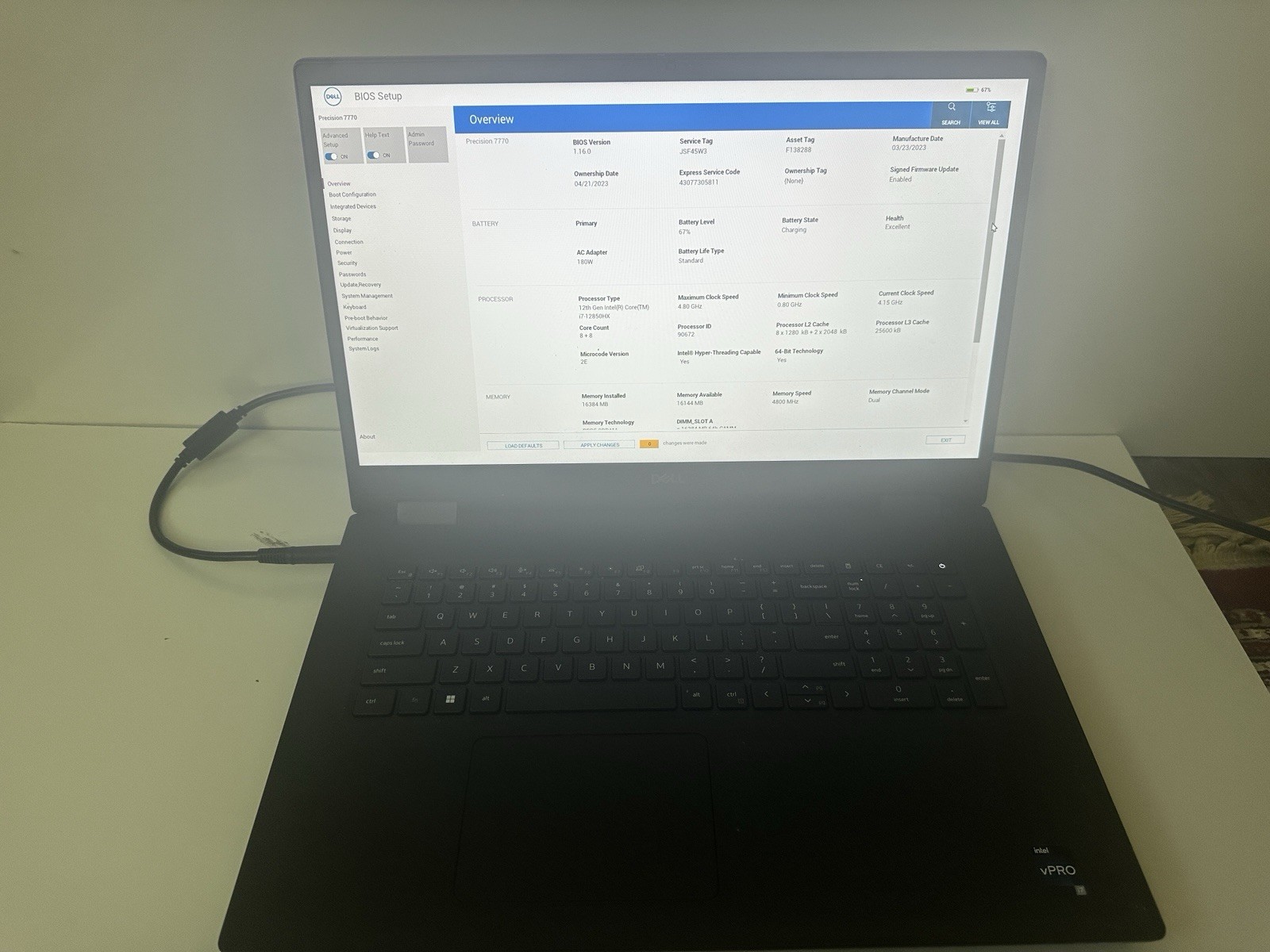 Dell Precision 7770 17″ Workstation i7 12th Gen 16GB No SSD RTX A3000