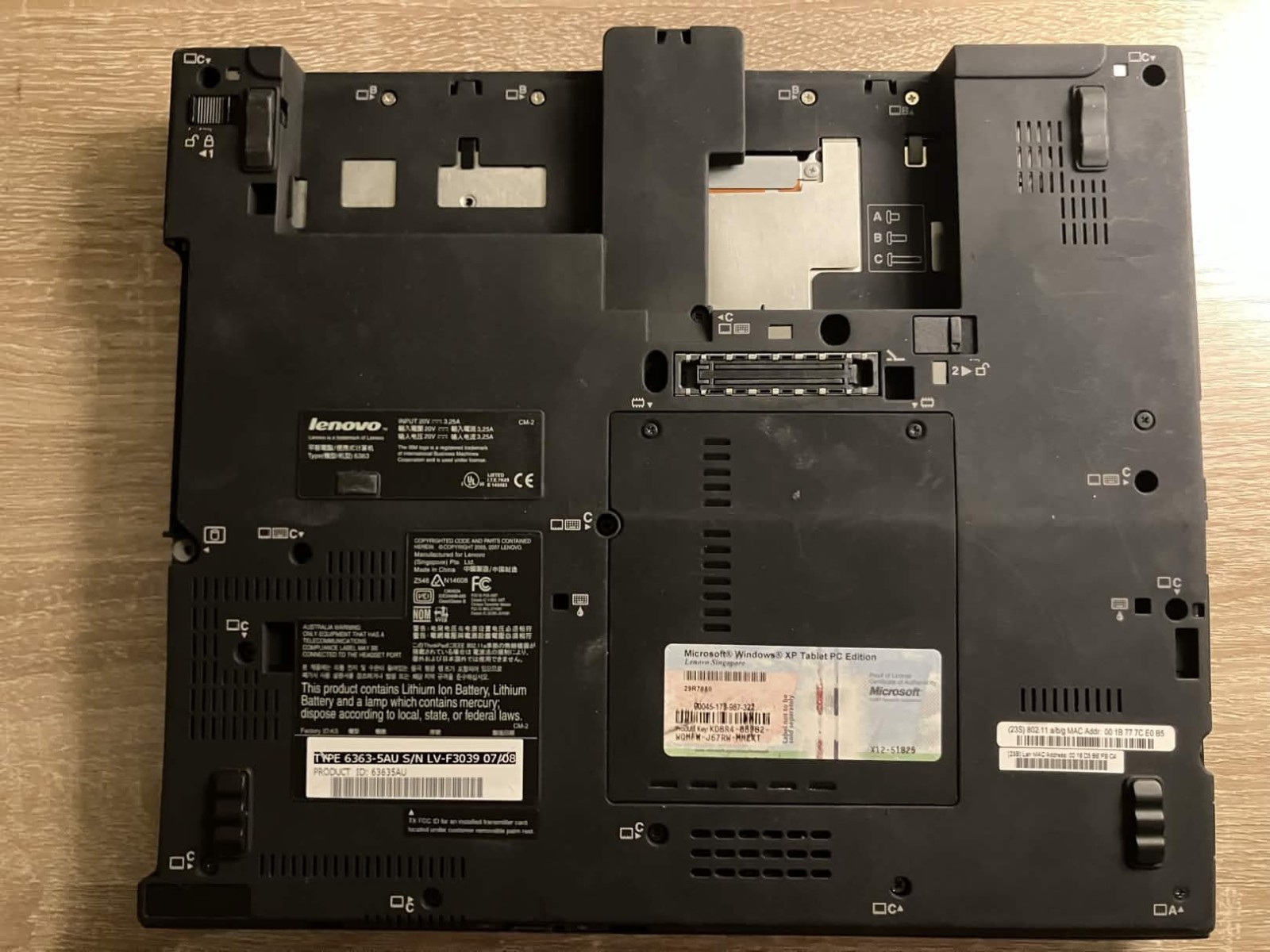 IBM Lenovo ThinkPad X60 6363-54U 12.1″ Laptop Tablet CDuo L2500 DIM SCREEN
