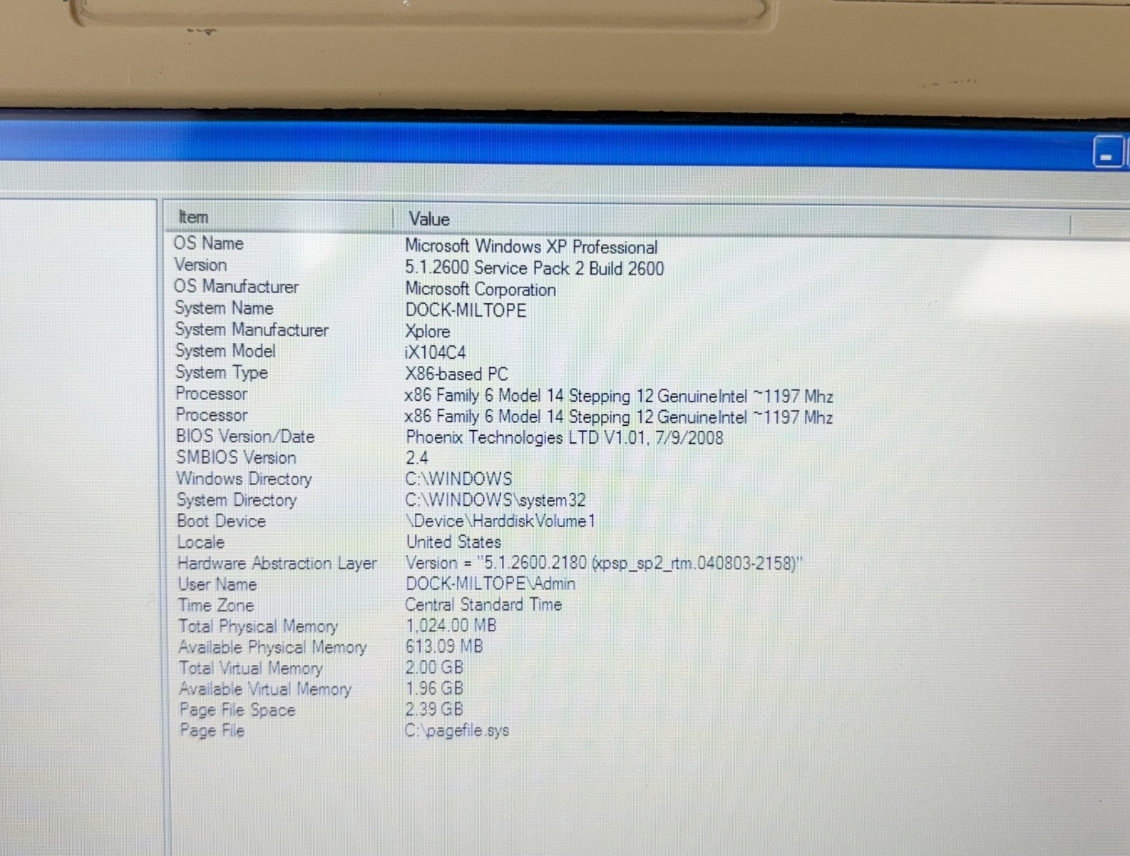 Miltope Block 2 Rev E Rugged Tablet Windows XP Includes Charger Tested with A…