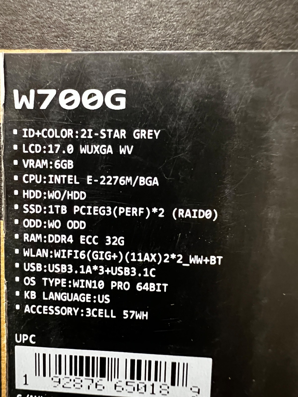 ASUS ProArt StudioBook Pro Laptop W700G Xeon E-2276M 32GB RAM – 2x 1 TB SSD – OB