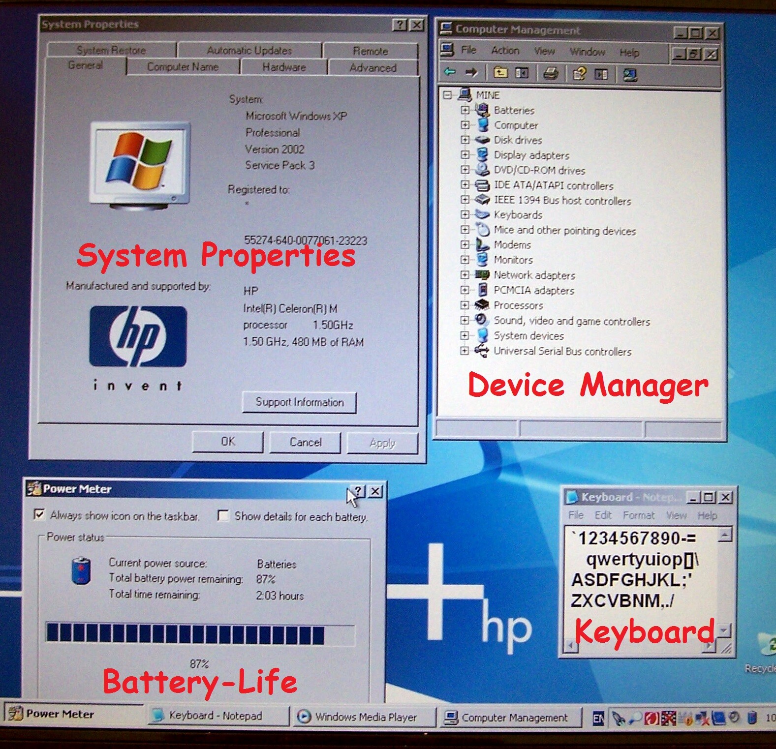HP ZE-2000 Laptop 15″ Intel Celeron M 1.5GHZ 512GB ram 40GB HD -ze2101 4125 5730