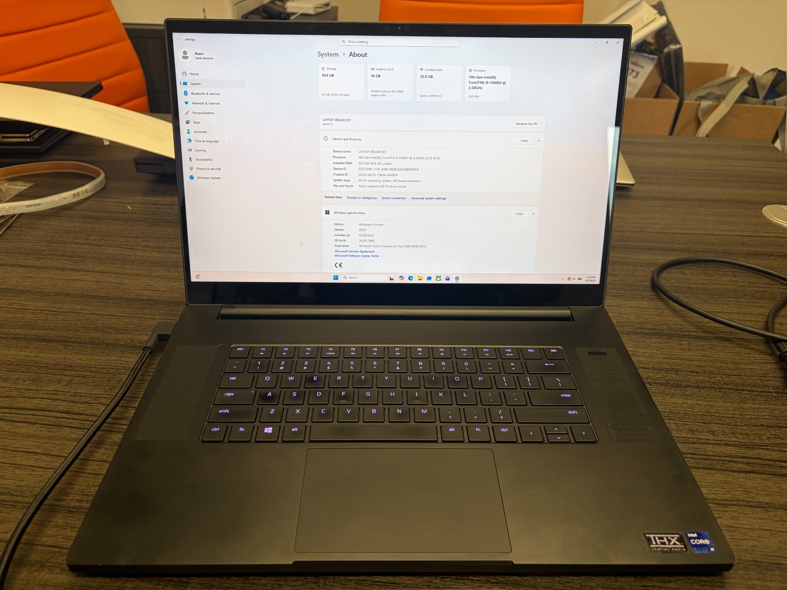 Razer Blade 17 RZ09-0406 i9-11900H 32GB 1TB SSD RTX 3080 Gaming Laptop