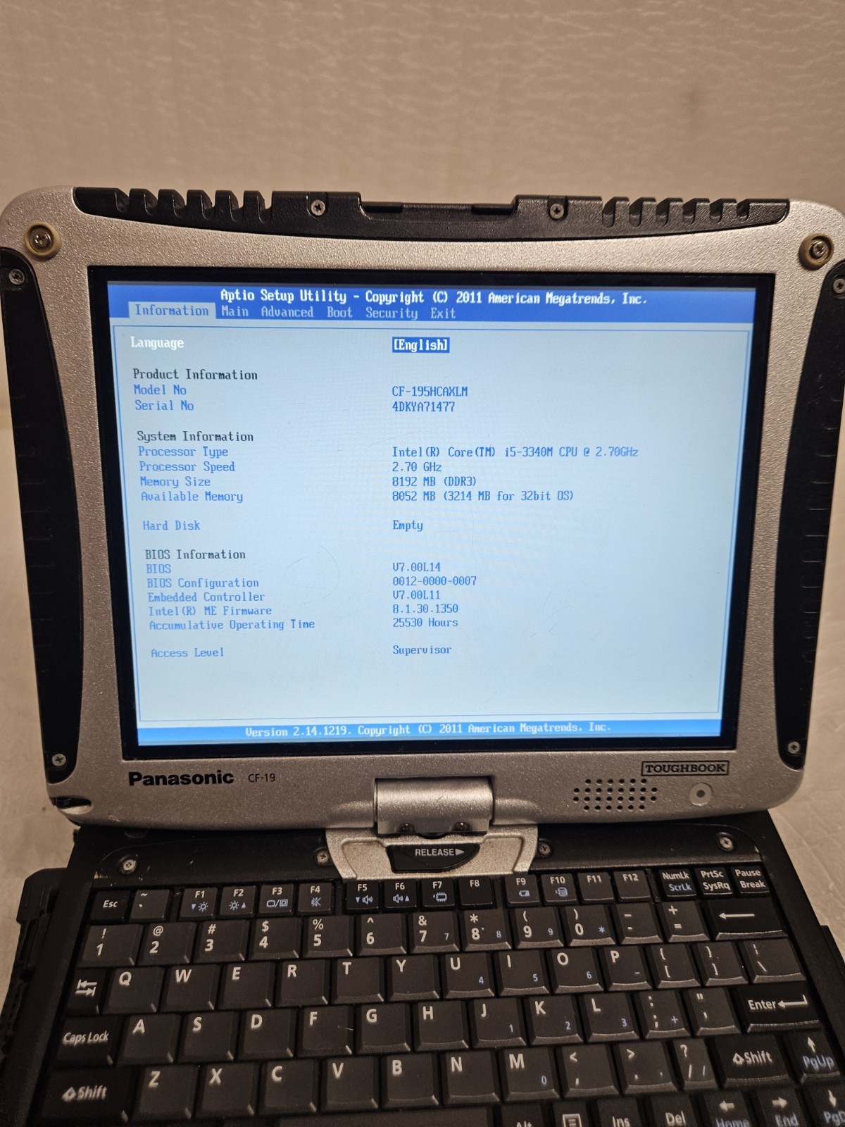 Lot Of 5 Panasonic Toughbook CF19 Intel Core i5-3340M, i5-3320M 8GB RAM Rugged