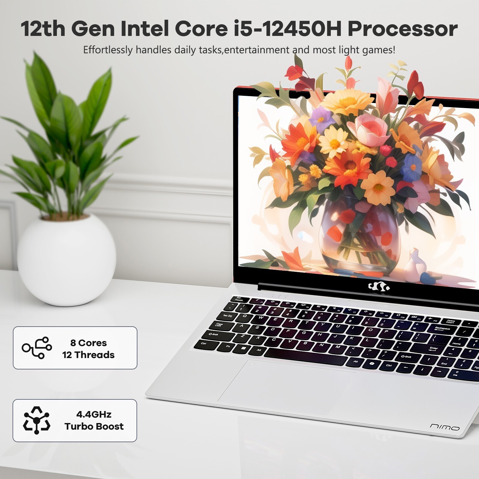 NIMO 15.6″ FHD IPS Business Laptop 8 Cores i5-12450H 16GB RAM 512GB SSD Win 11