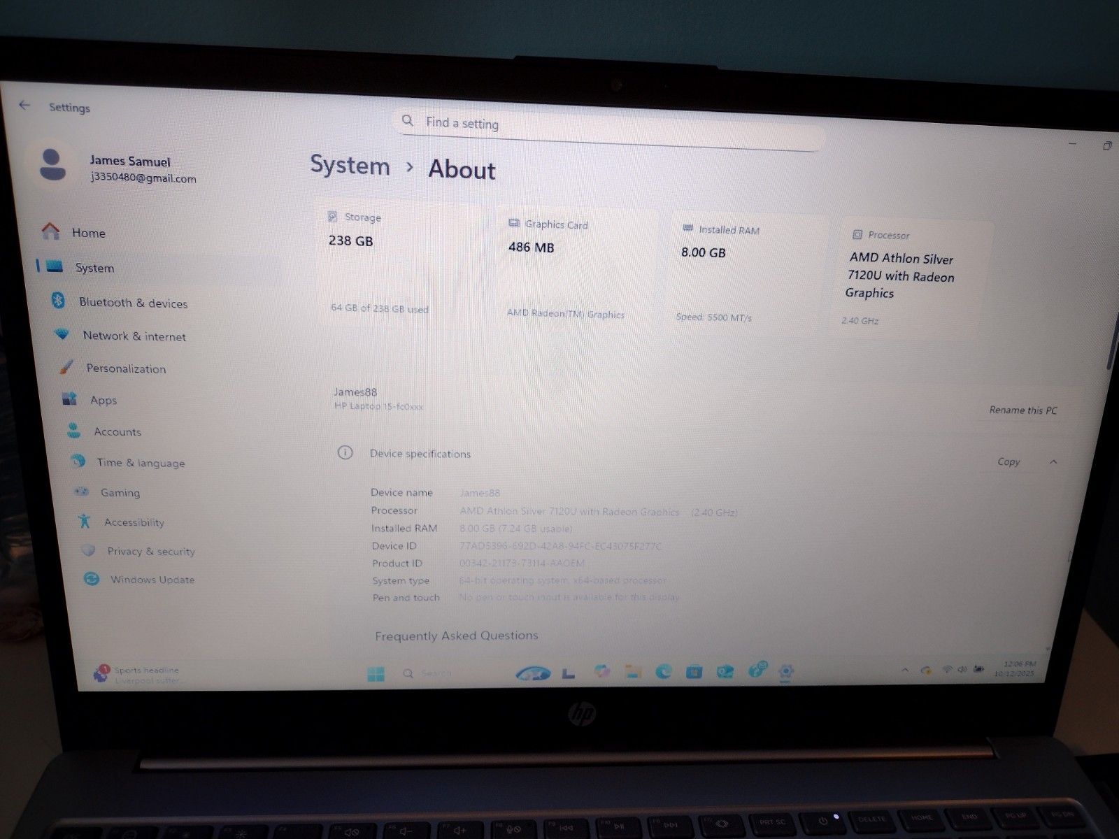 HP Laptop 15.6-inch