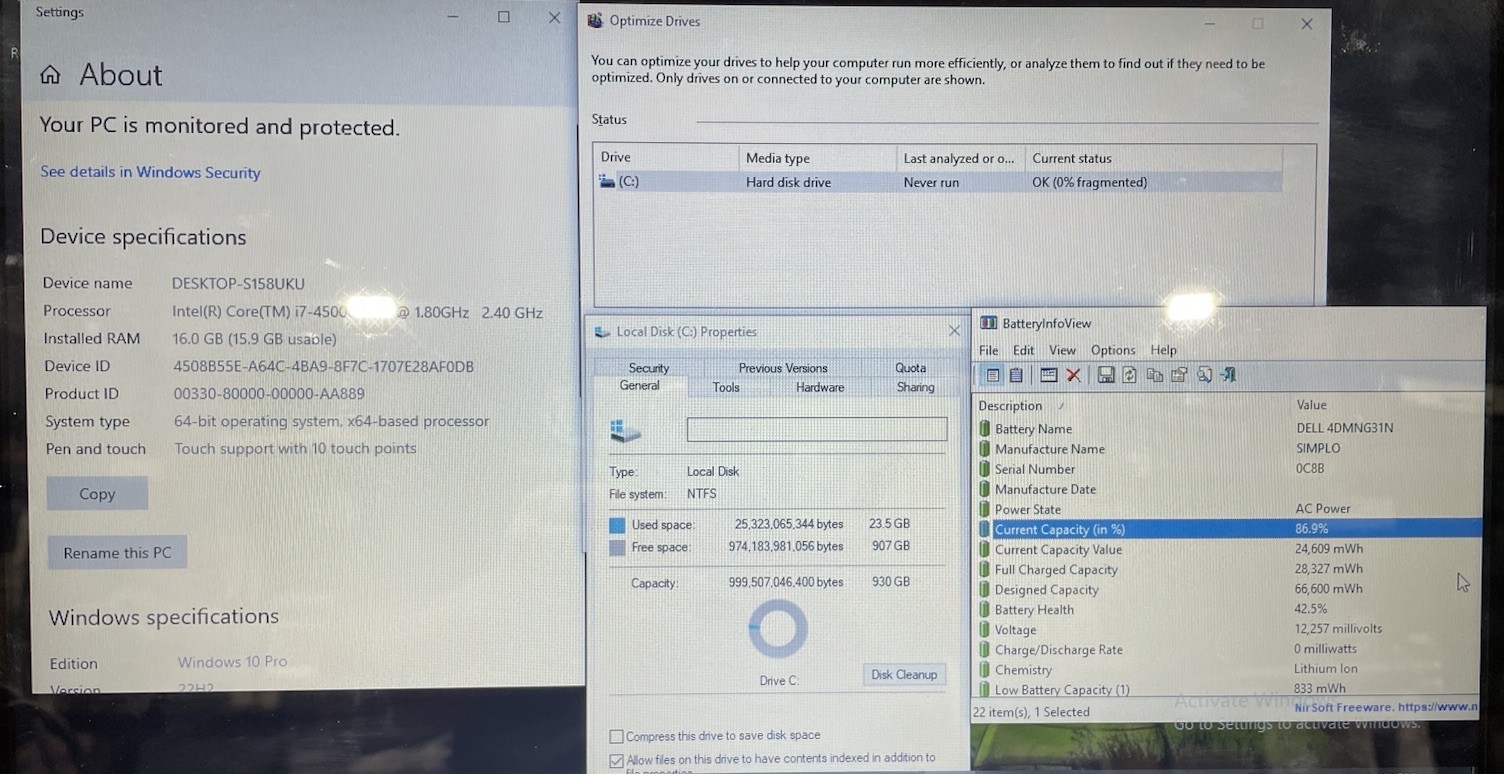 Dell Inspiron 5537 15R 15.6″, Intel Core i7-4500U @1.80GHz, 16GB RAM, 1TB HDD