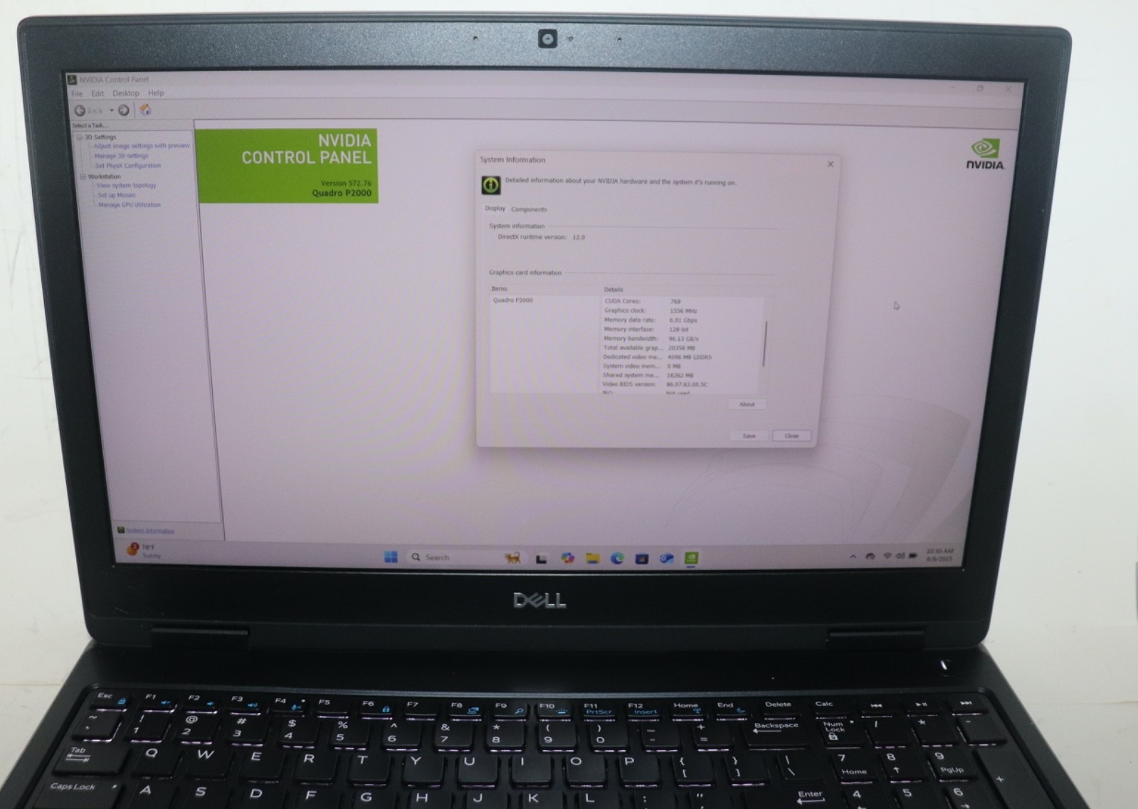 Dell Precision 7530 Intel core i7 @2.60GHz|32GBRAM|512GBSSD|WIN 11|Nvidia|Webcam
