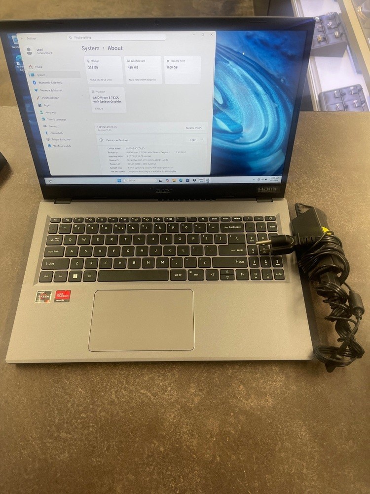 Acer N23C3 Extensa 215-23 8gb ram Ryzen 3 7320U Radeon Graphics 256 SSD 15.6″