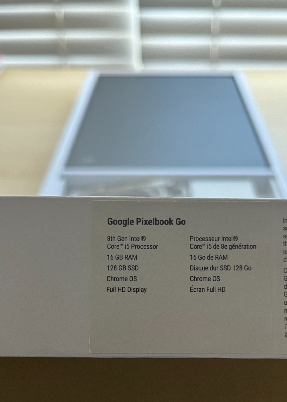 pixelbook go-8th Ge intel core i5-16GB RAM-13.3 inch táctil full HD/4K-128GB SSD