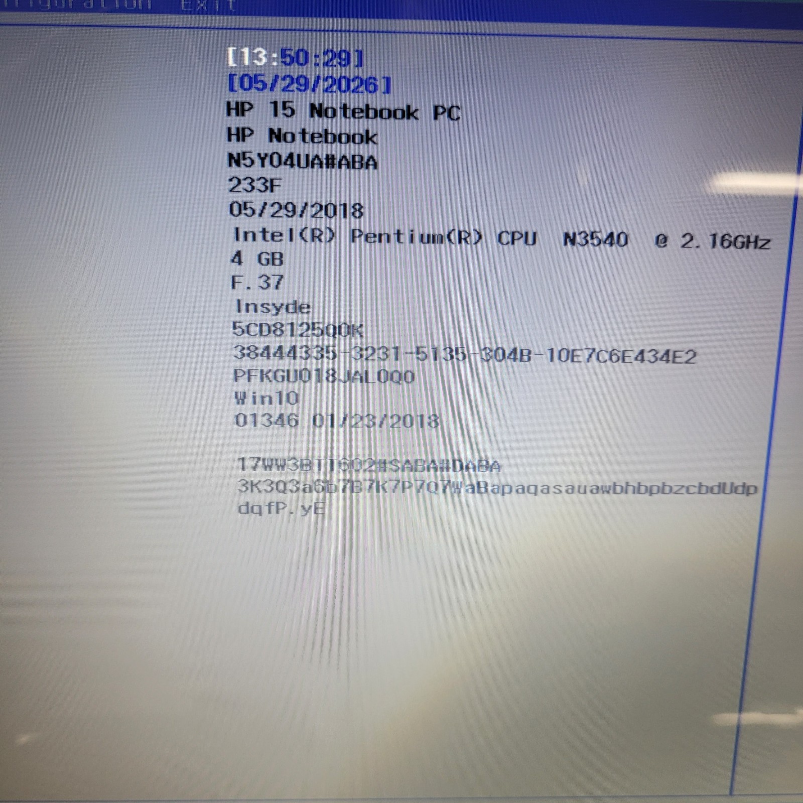 HP Pavilion 15-f271wm Intel Pentium N3540 @216GHz 4GB RAM 500 GB HDD Windows 10