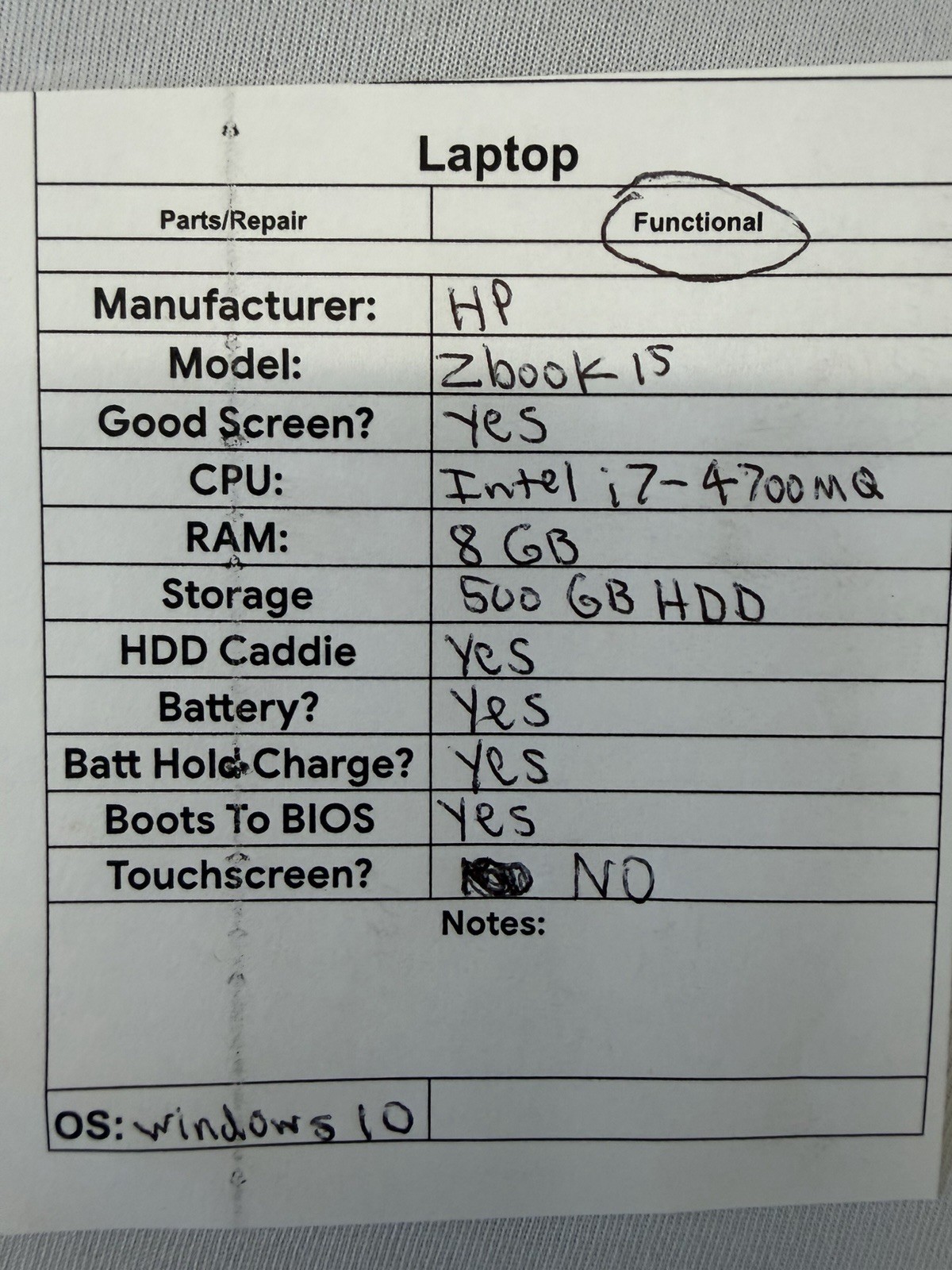 HP Zbook 15 Laptop – Good Screen – Intel i7-4700MQ – RAM 8GB – Read Des
