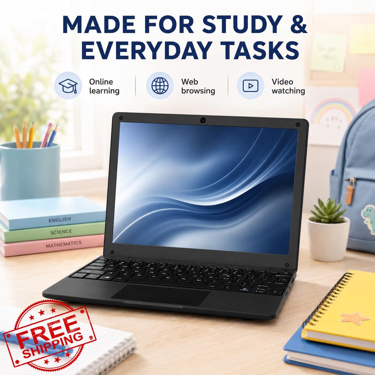Fwmntu 10.1″ Android 13 Laptop Black