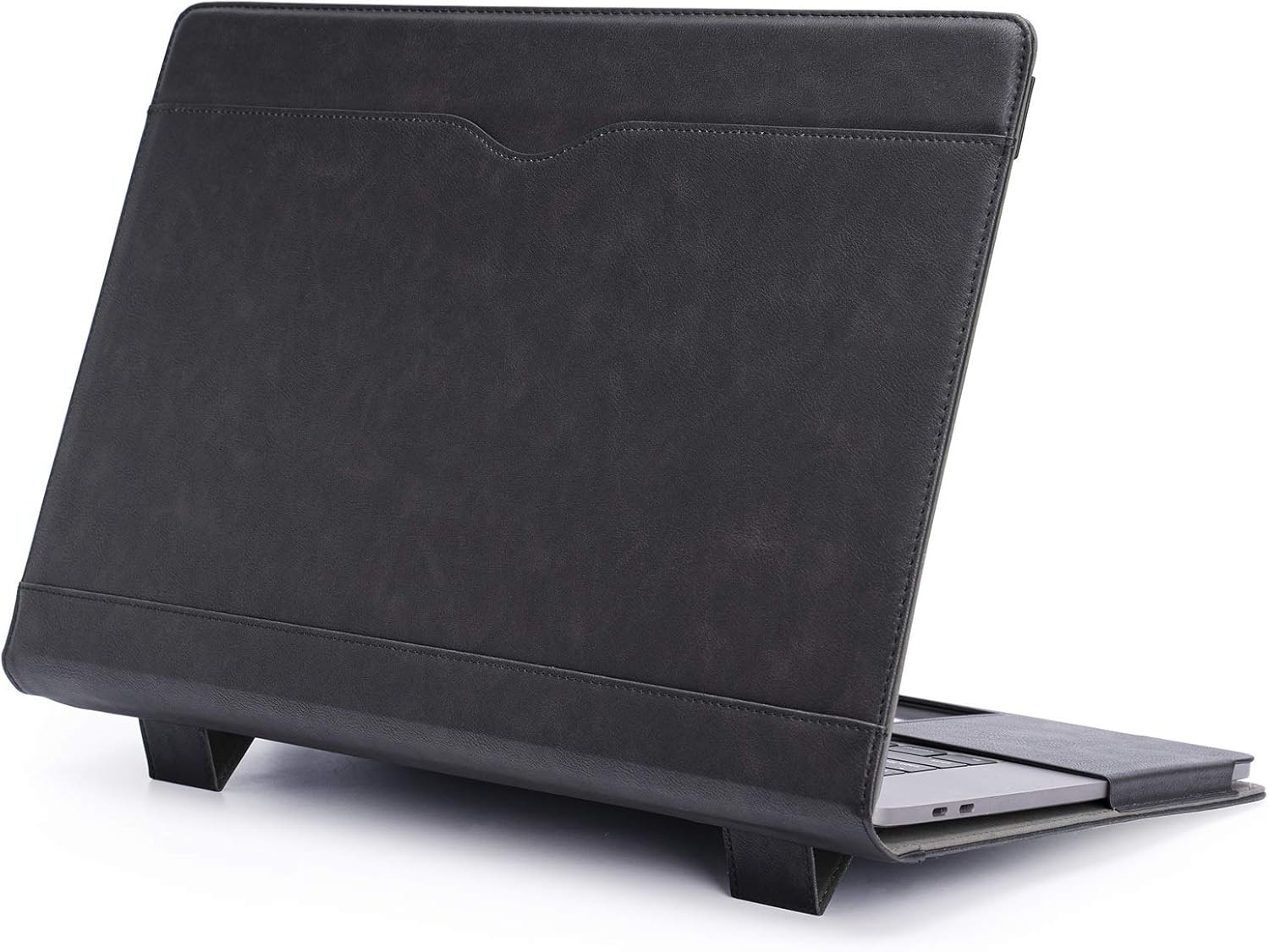 MacBook Pro Leather Case 16 inch 2019 2020 A2141 with Touch ID Laptop Sleeve Bla