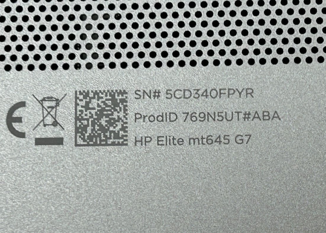 HP EliteBook 645 G7 Ryzen 3 5425U 8GB 256GB 14″FHD Wty, Bent/Dented (READ)