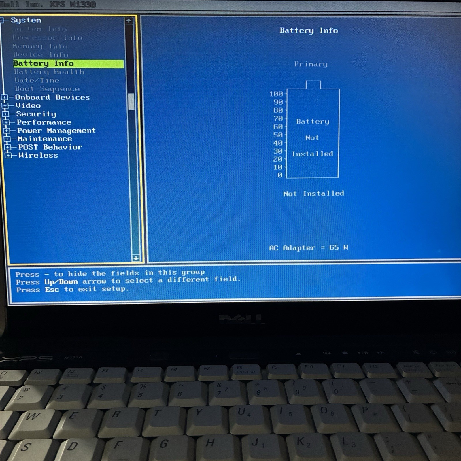 Dell XPS M1330 Core 2 Duo 2GHz No HD 1GB RAM Boots To BIOS Good Screen For Parts