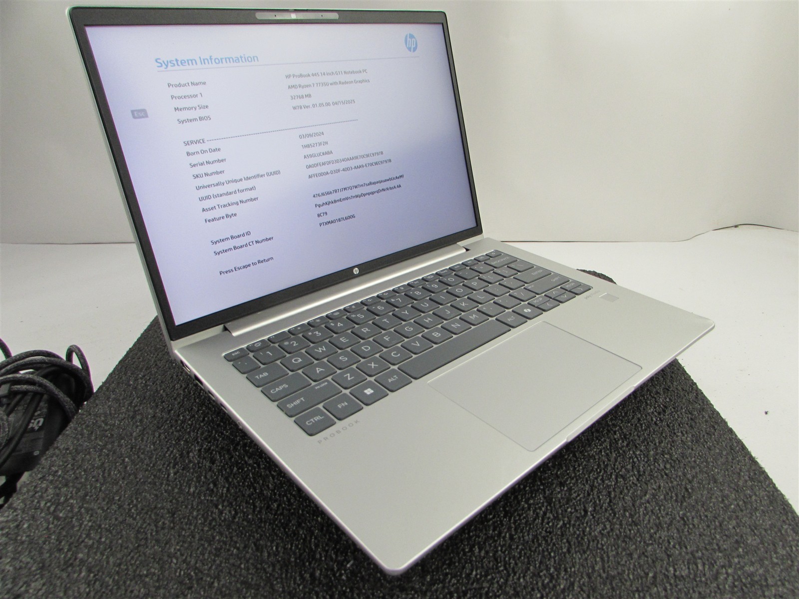 HP PROBOOK 445 (G11) AMD RYZEN 7 7735U 512GB SSD 32GB RAM AMD GPU WIN 11 PRO