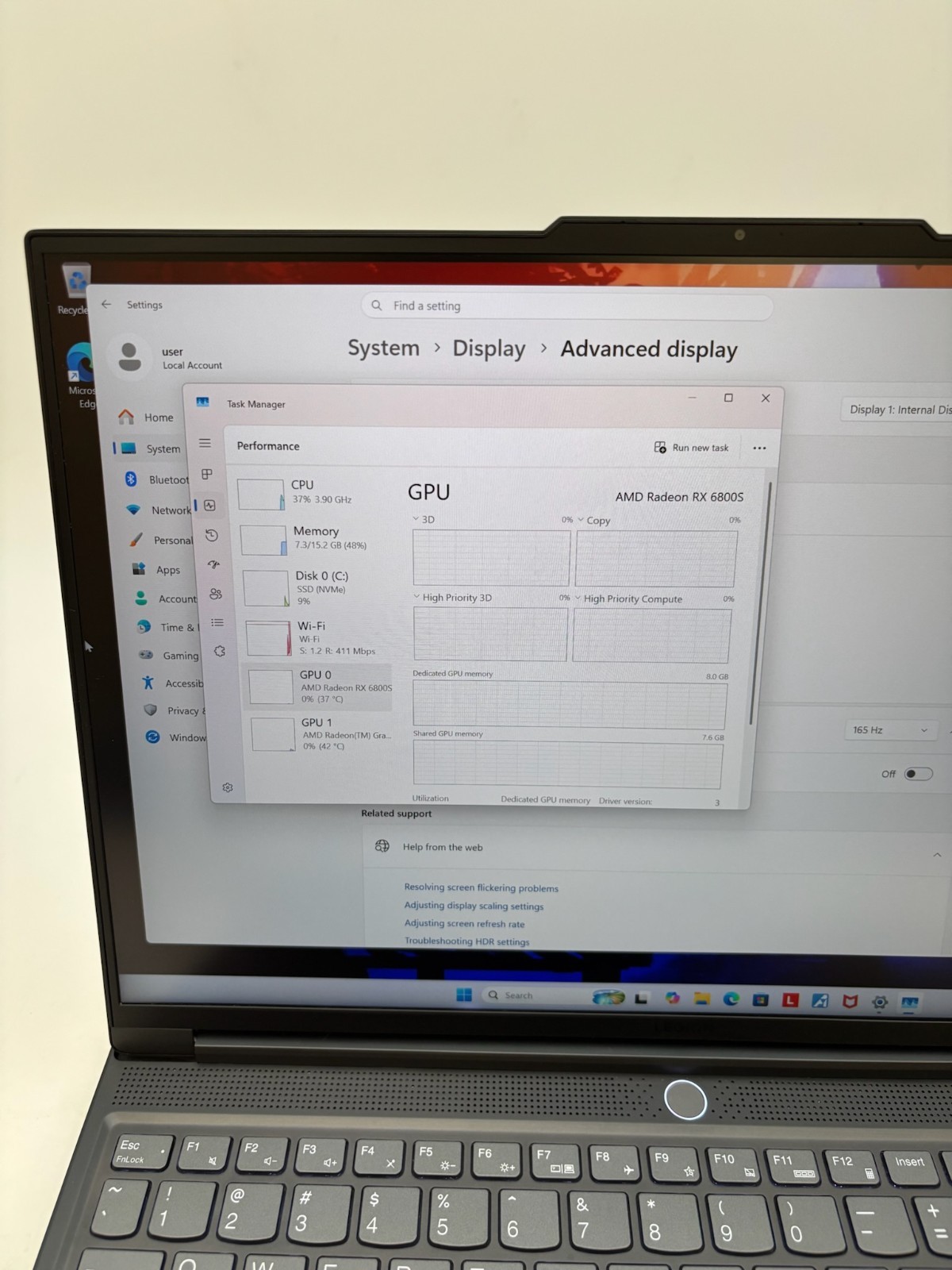 Lenovo Legion Slim 7 16ARHA7 16″ 1 TB SSD 16 GB RAM Ryzen 9 6900HX RX 6800S