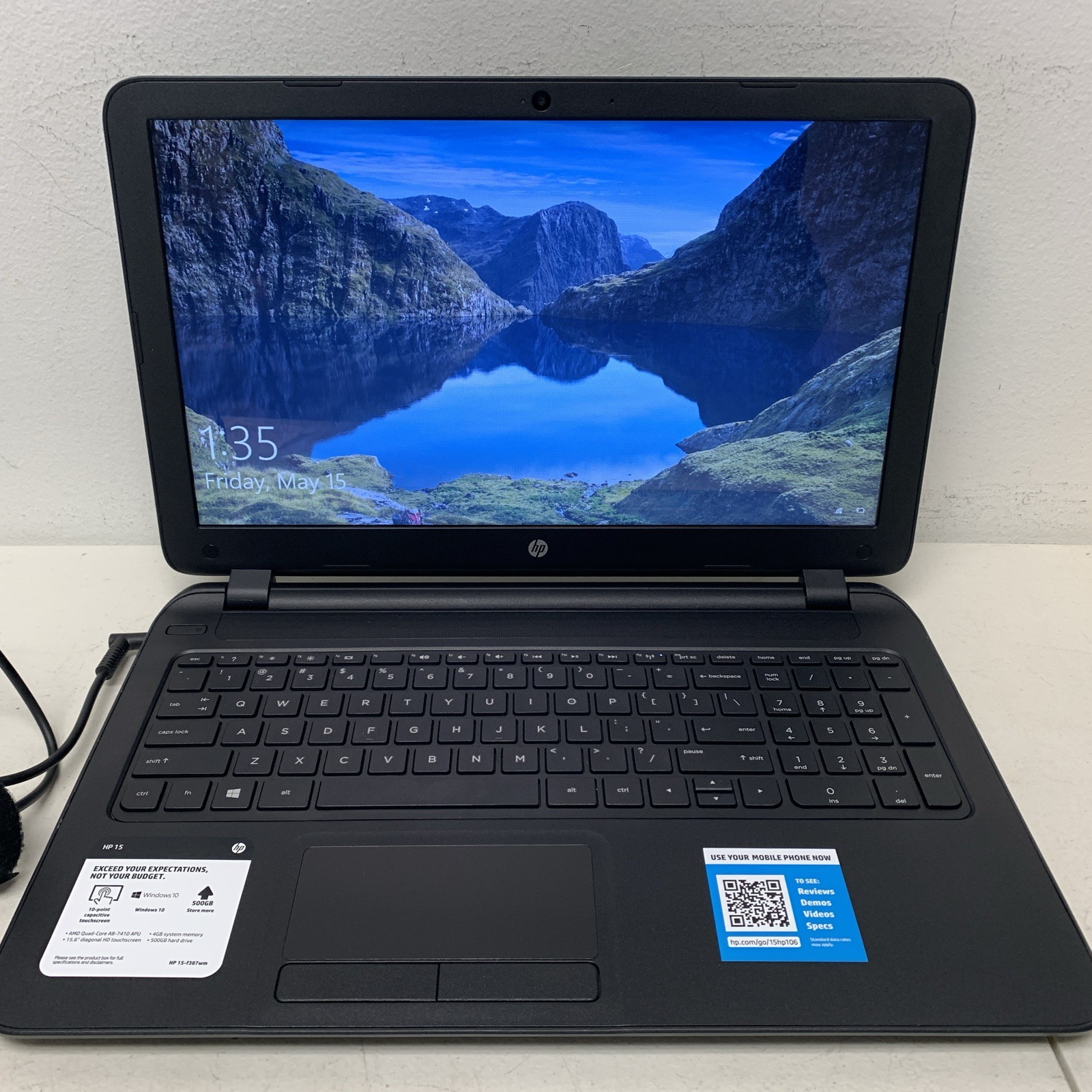 HP 15 Notebook PC AMDA8-7410 Radeon R5 2.20GHz 8GBRAM 128SSD Win10Home Needbatte