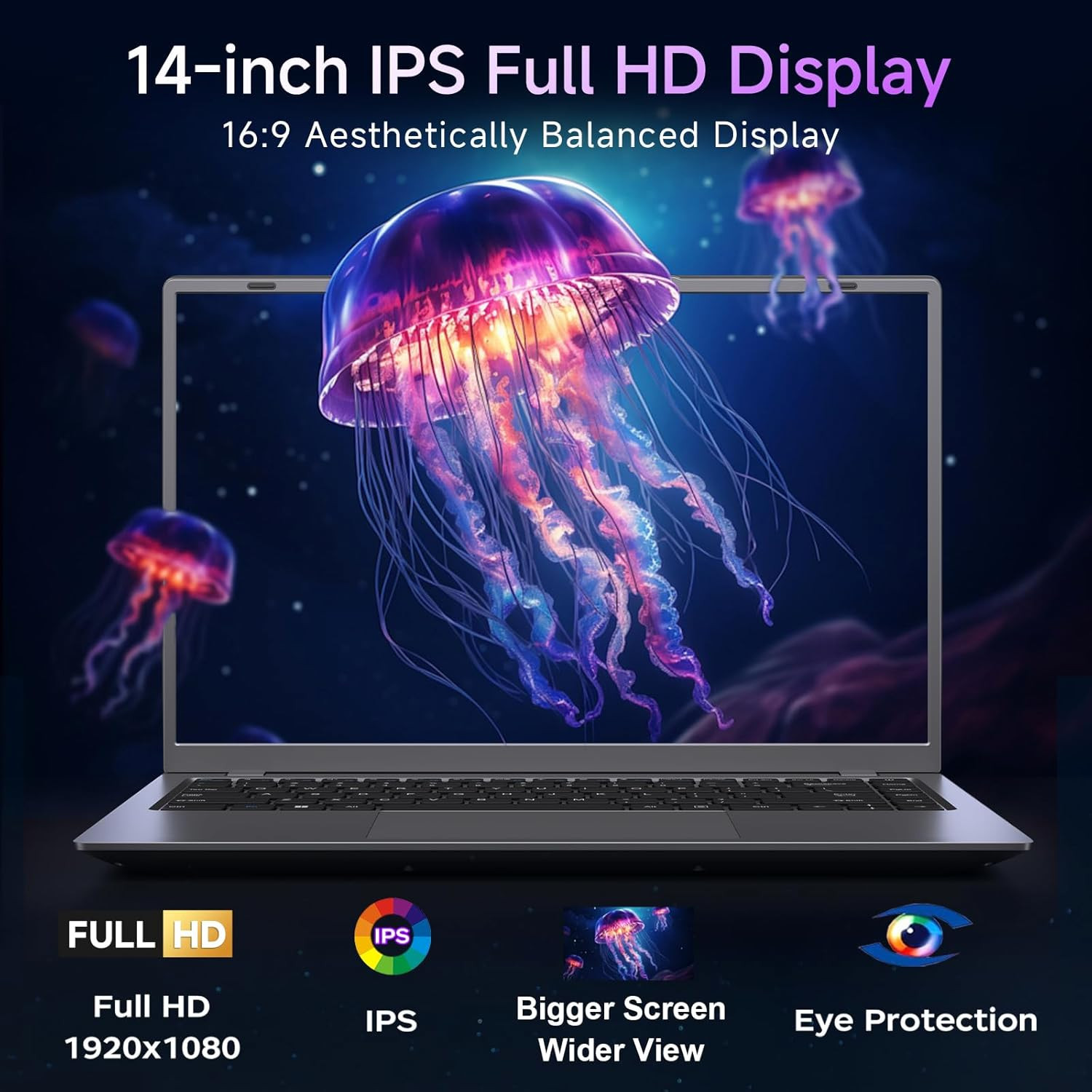 Laptop 32GB RAM 1TB SSD, Gold Pentium Processor (Up to 3.4Ghz), 14 Inch IPS FHD