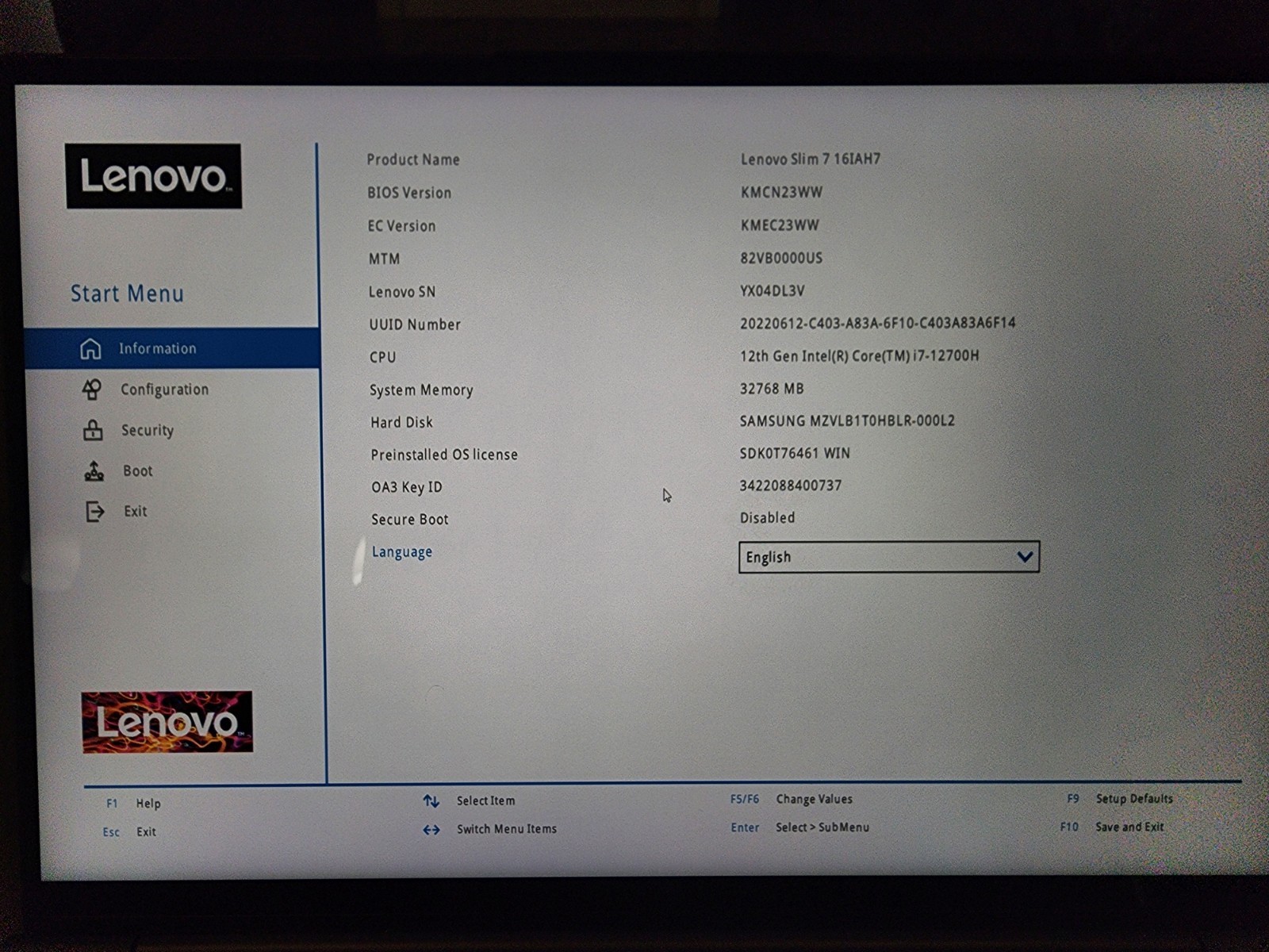 Lenovo Slim 7 16IAH7 Touch _ i7-12700H _ 32GB LPDDR5 _ 1TB SSD _ A370M