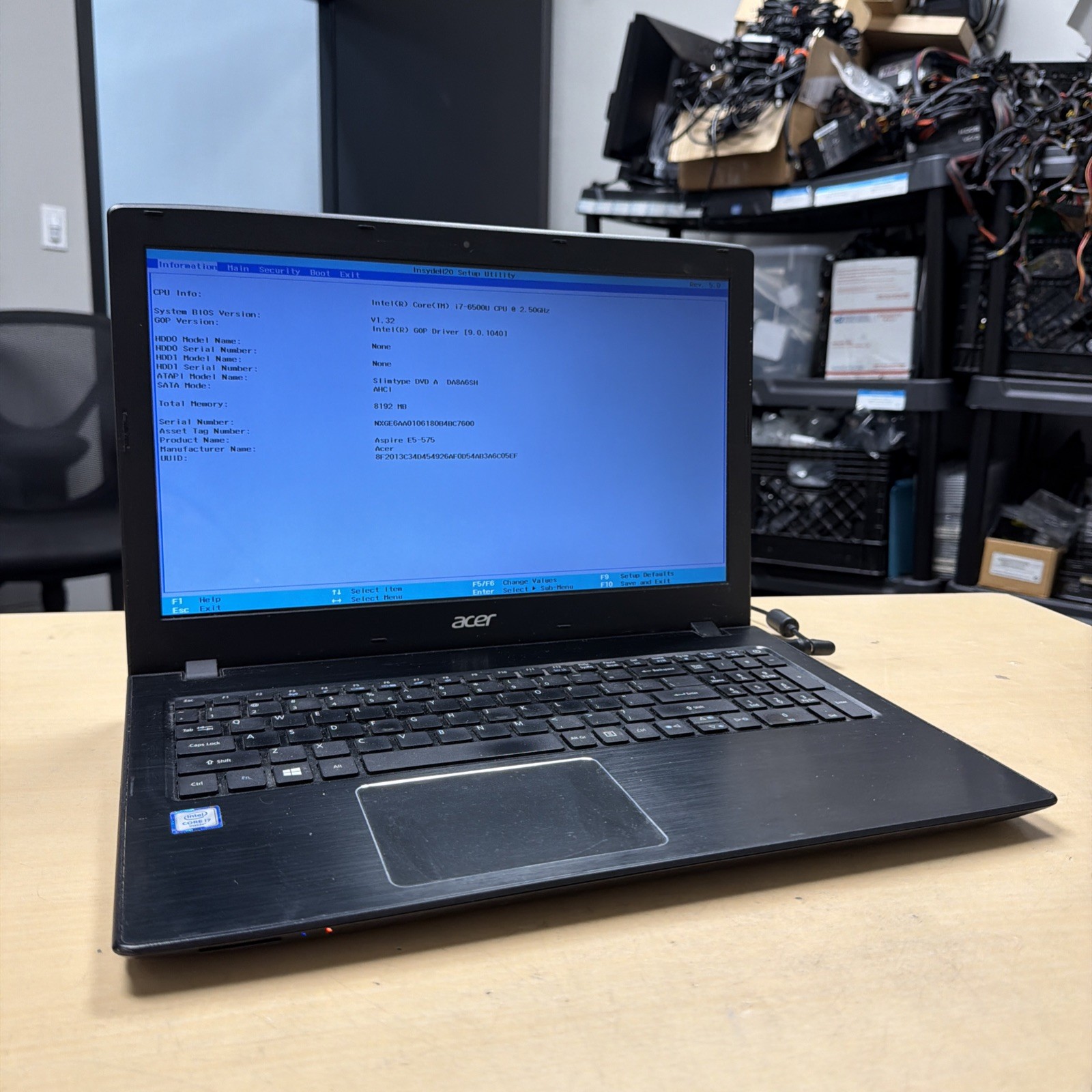 *PARTS Acer Aspire E 15 E5-575-72L3 Laptop Intel Core i7-6500U NO RAM/HD/OS