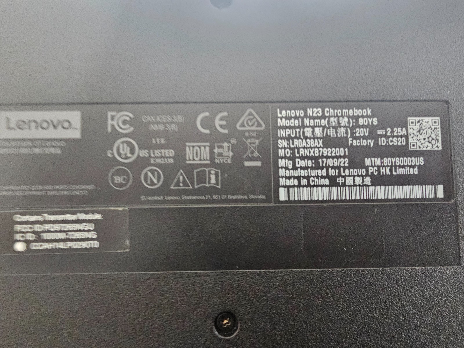 Lot of 10 Lenovo N23 11.6″ 80YS Chromebook – NO SCREEN – FOR PARTS / REPAIR ONLY