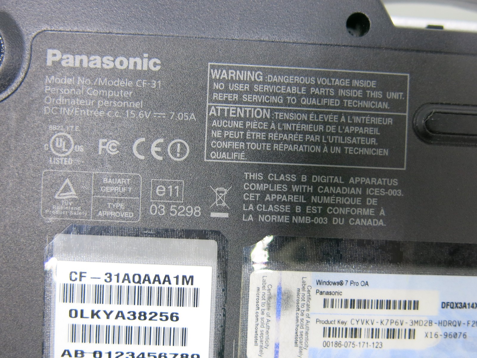 Panasonic Toughbook CF-31 MK1 | i5-520M 2.4GHz 4GB | Touch | Powers ON |