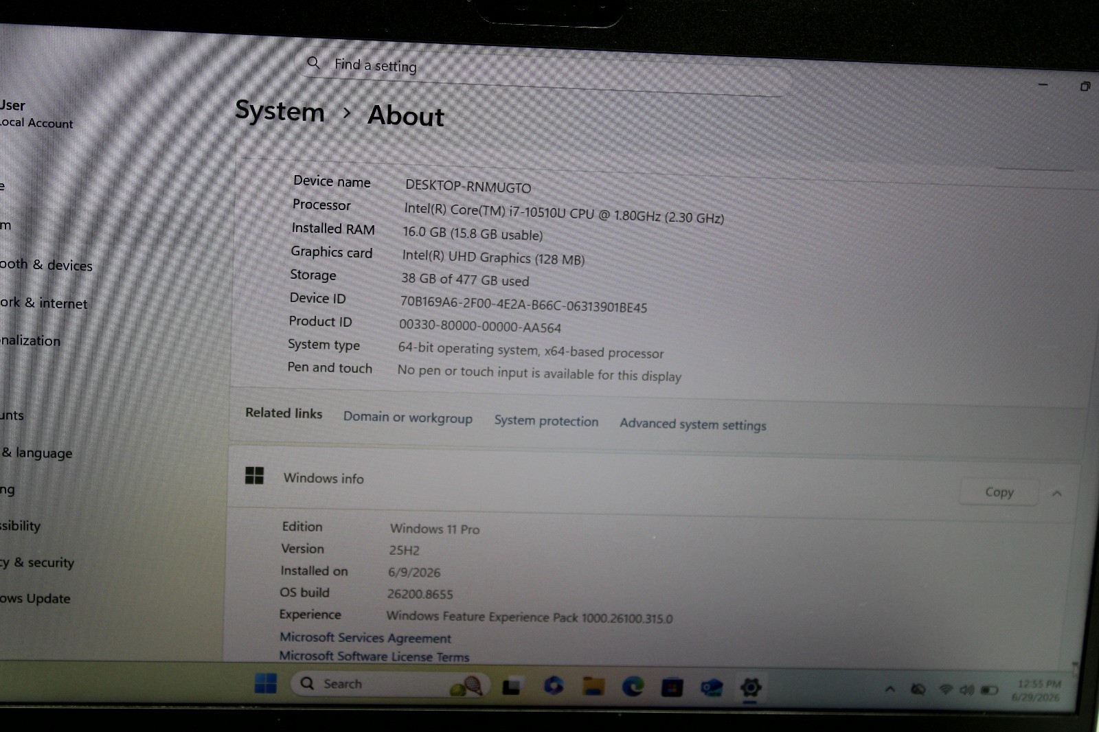 HP ProBook 440 G7 i7-10510U @ 1.8 GHz 16GB RAM 512GB SSD W11P