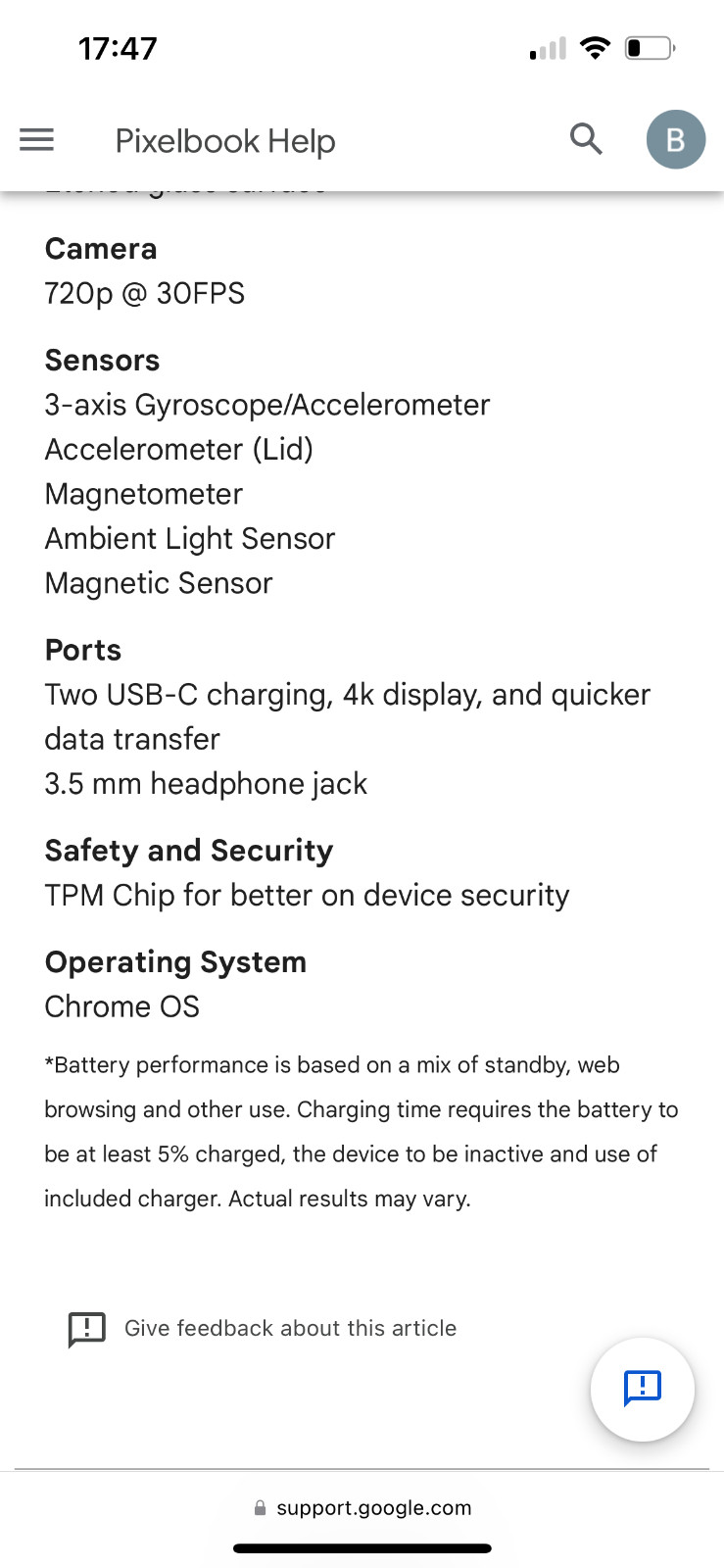 silver google pixelbook laptop 12.3 inch screen, mother board dead
