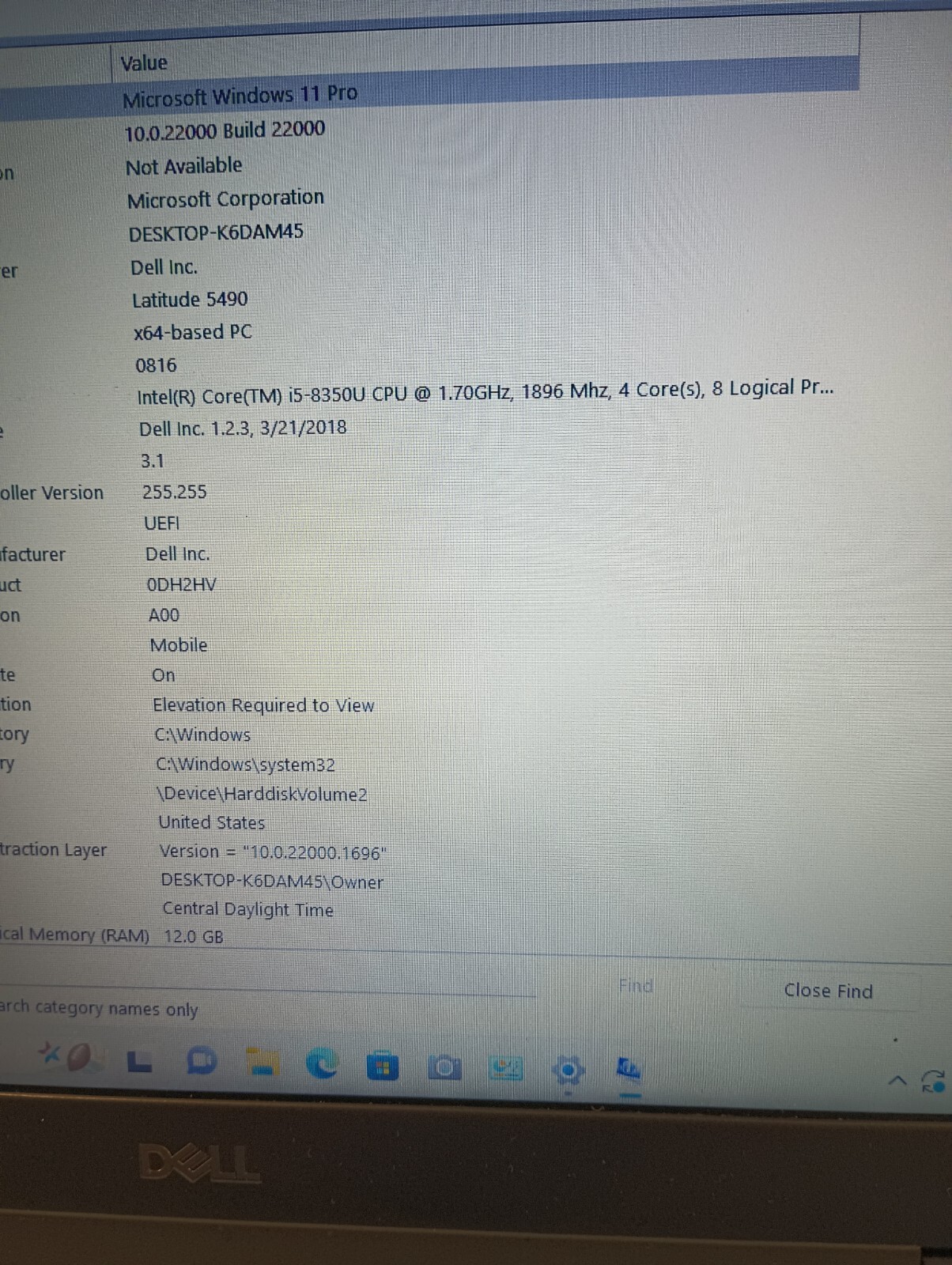 9053 Latitude5490 w/Charger.i5 8th gen(4cores, 8threads).8GB.128GB M.2.14″.W11