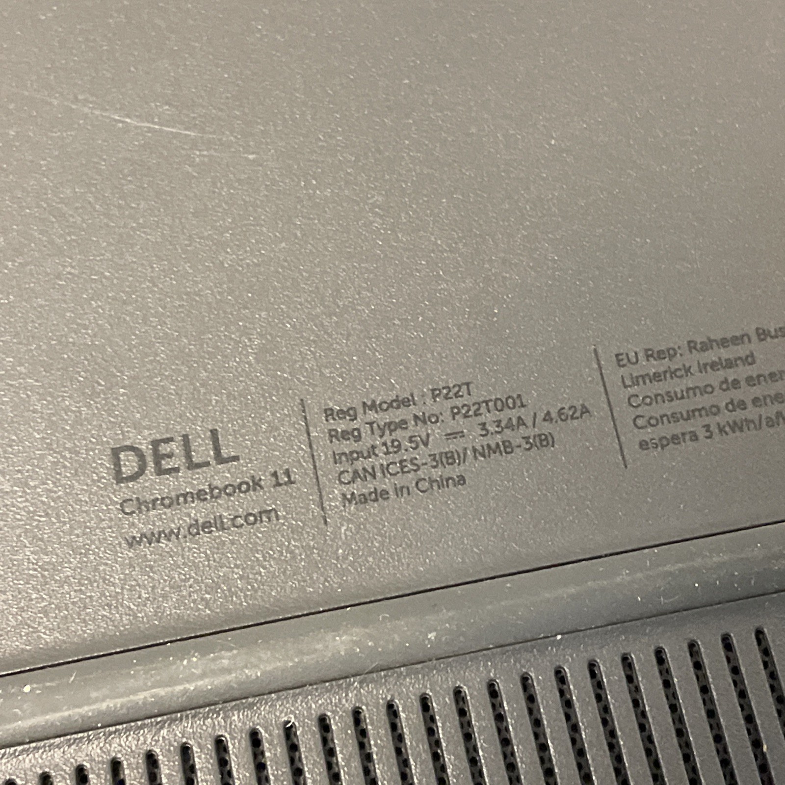 X3 Lot Of Dell P22T001 11.6″ Chromebook w/Celeron 2.16GHz/4GB/16GB (Black)