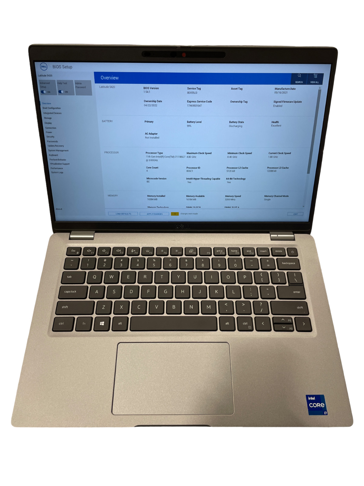 Dell Latitude 5420 14″ Touch i7-1185G7 3.00GHz 16GB 512GB NVMe Excellent #26