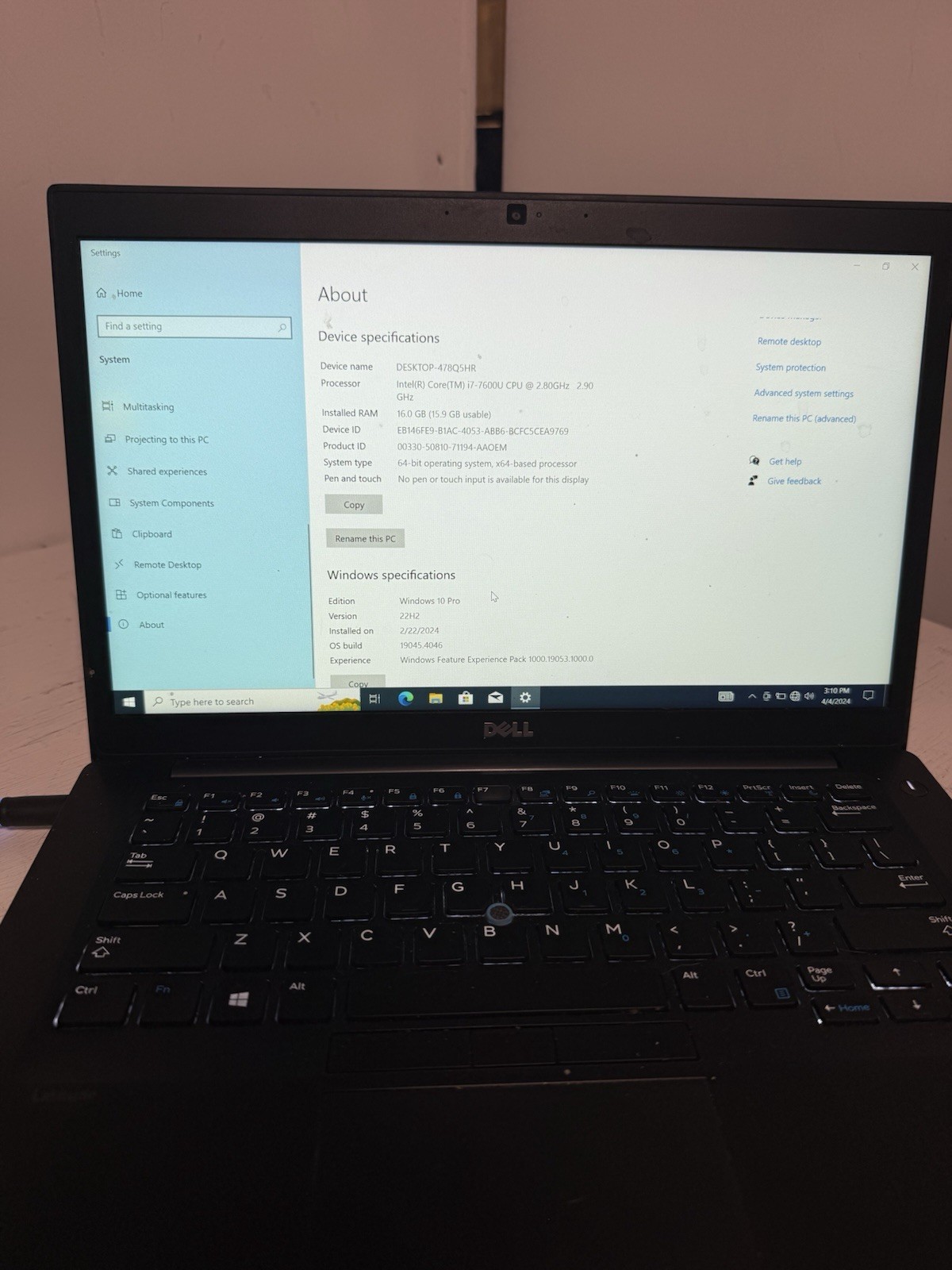 Dell Latitude 7480 14″ Laptop i7-7600U 16GB RAM 256GB SSD Win10 – Tested