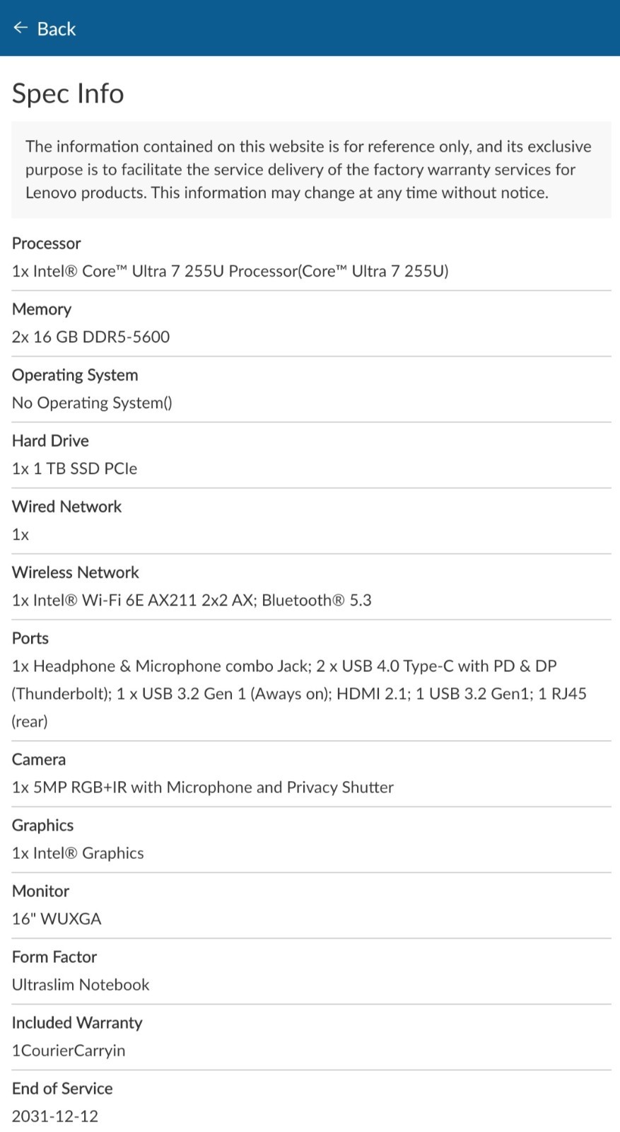 Thinkpad T16 Gen 4 AI Business Laptop 16” FHD+, Intel Ultra 7 255U 32GB/1TB SSD