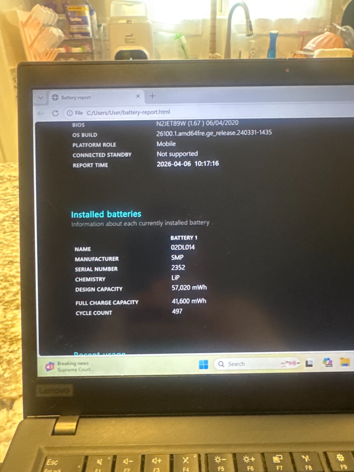 Lenovo ThinkPad T490s Intel i5-8265U 1.60GHz 8GB RAM 256GB M.2 NVME Win11P Read