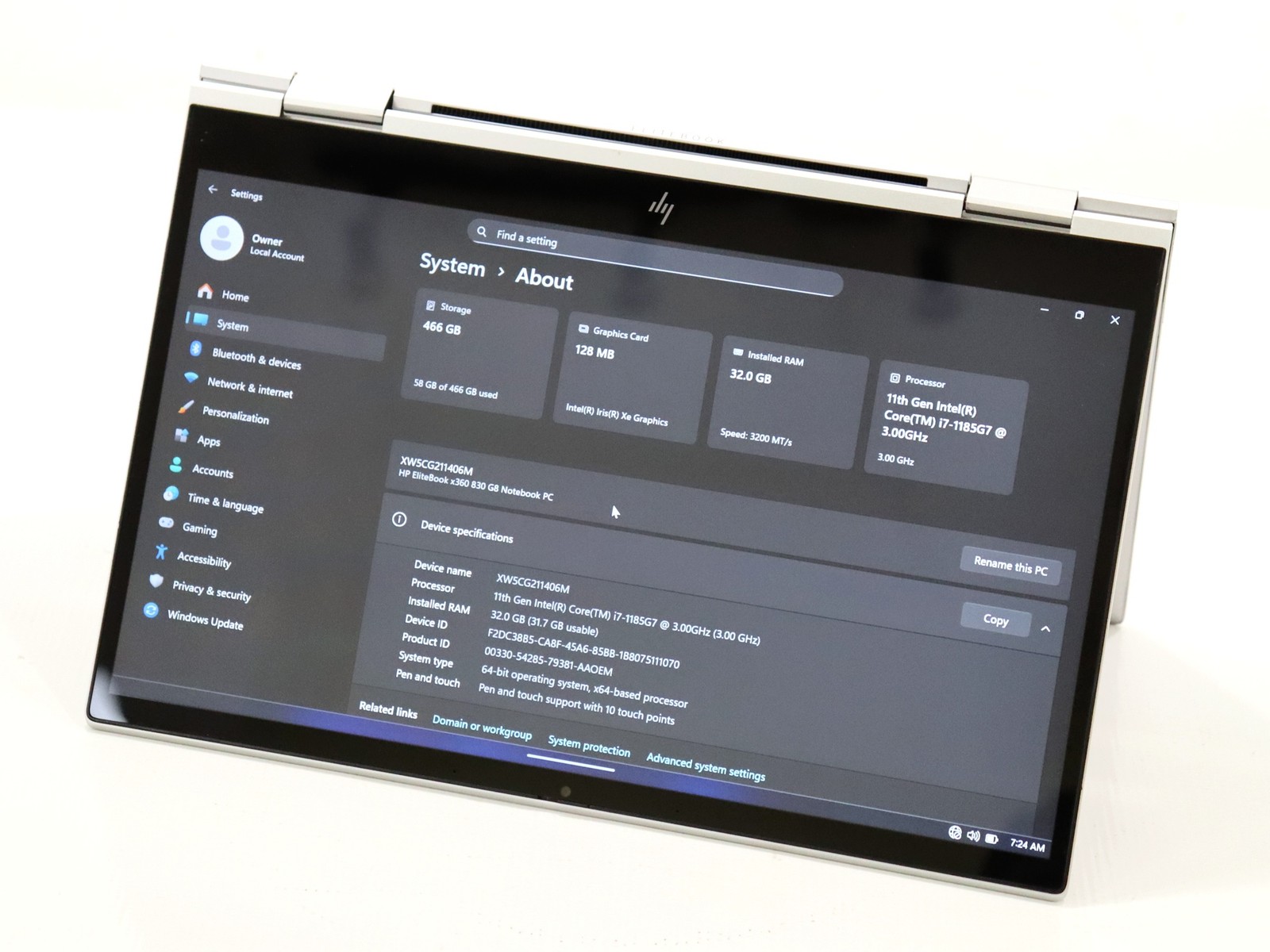 HP EliteBook x360 830 G8 13.3″ Touch i7-1185G7 32GB 500GB NVMe Win 11 Pro – Read