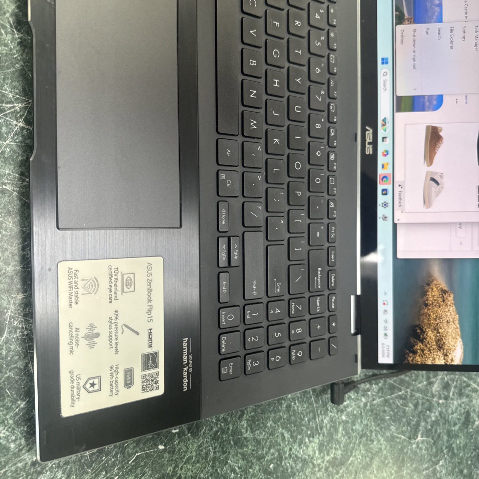 ASUS ZENBOOK FLIP 15 GeForce 1650 Ti I7-1165G7 | 1TB NVMe | AC Adapter Windows
