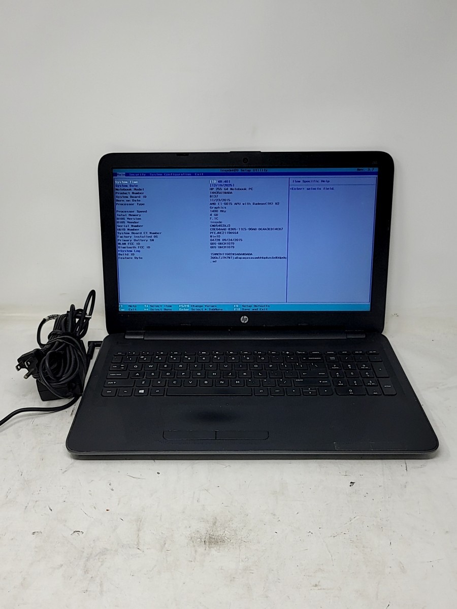 HP 255 G4 T4M35UT-ABA Laptop AMD E1-6015 APU 4GB 500GB SEE NOTES
