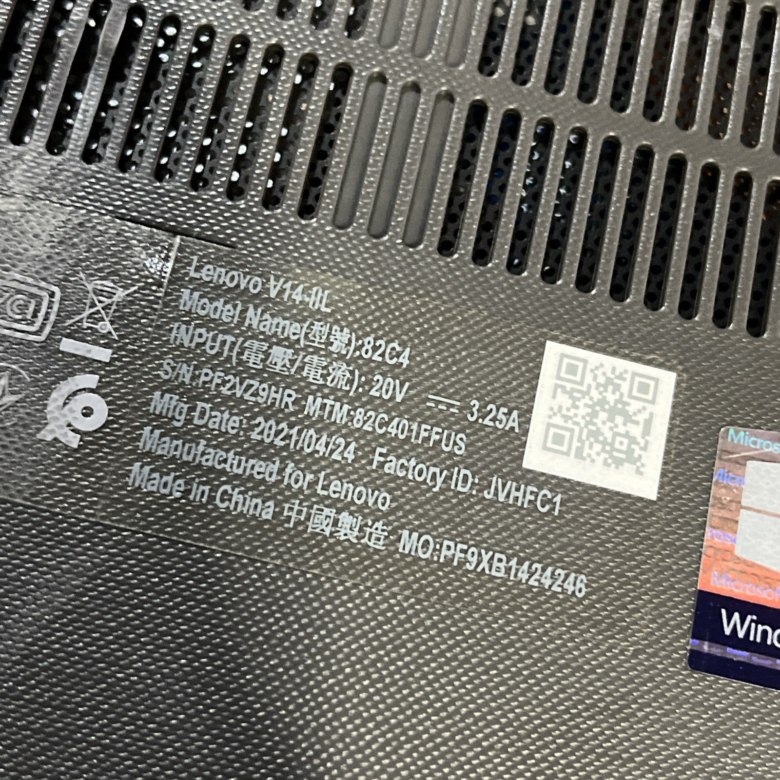 LENOVO V14-IIL INTEL CORE I3-1005G1 1.20GHZ 8GB RAM NO HD ;