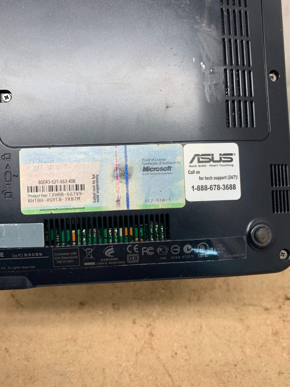 Asus Eee PC100HE Laptop Notebook Computer 10″ AS IS PARTS REPAIR