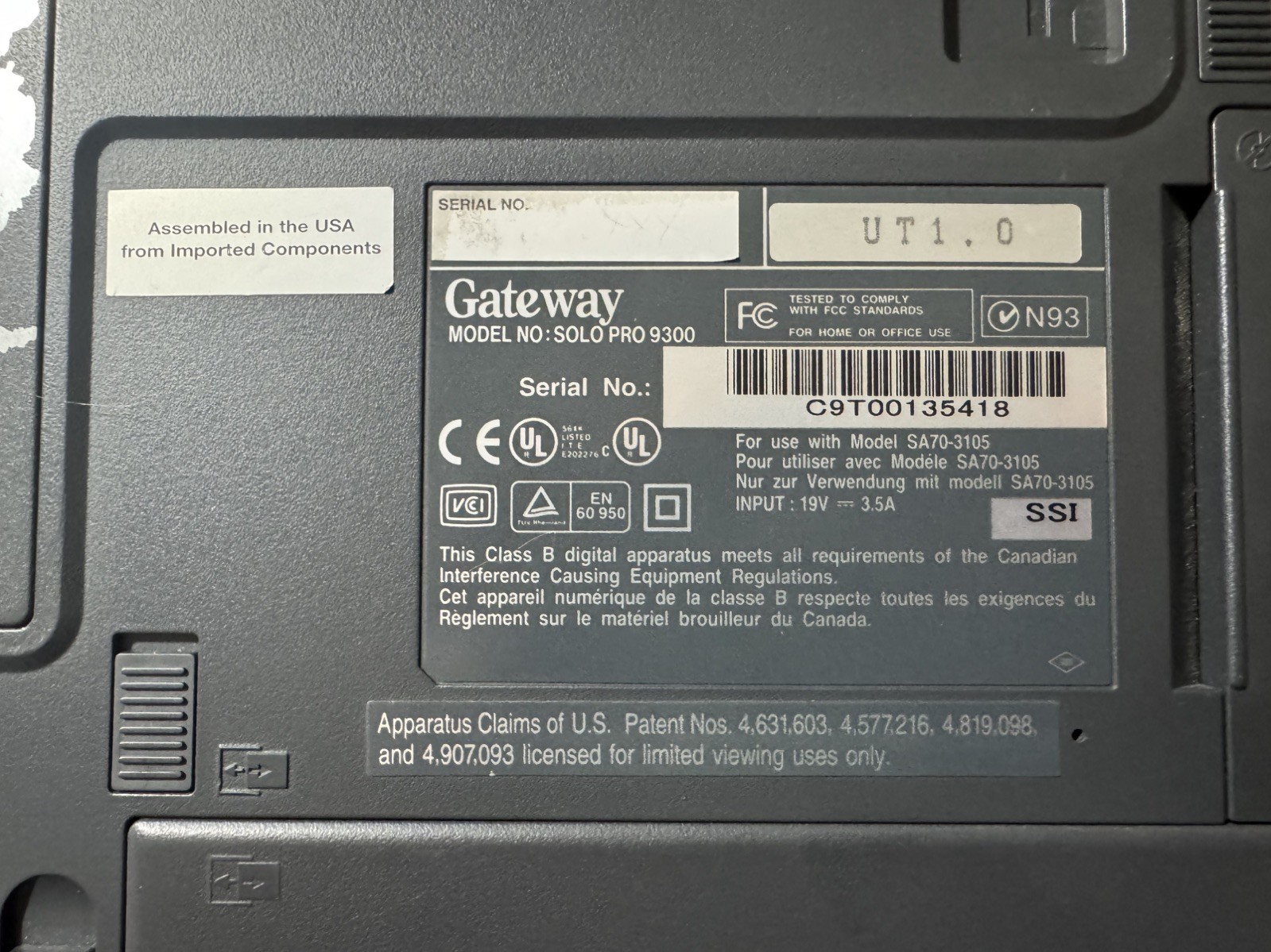 Gateway Solo Pro 9300 Tested Working – Boots Up Win XP