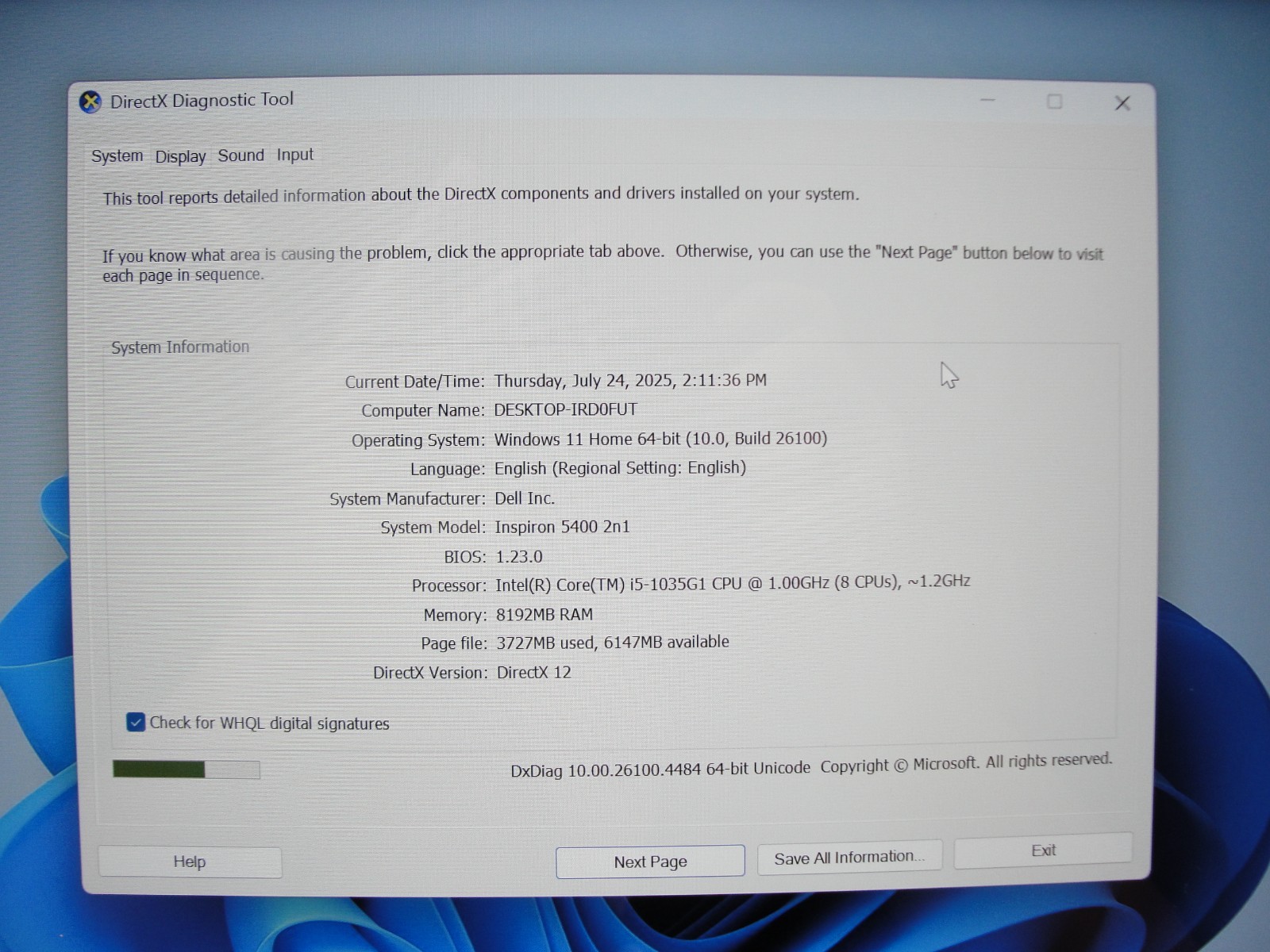 Dell Inspiron 5400 2n1 14”FHD TOUCH Intel Core i5-1035G1 1GHz 8GB SSD Reset256GB