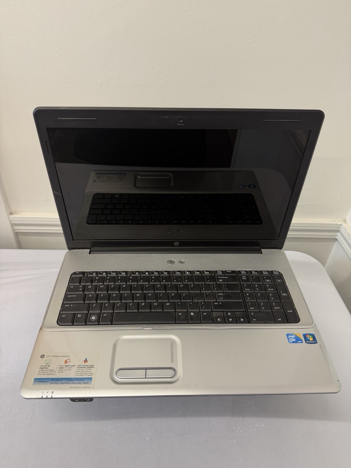 HP Notebook G71-340US Laptop – Good Screen – Intel Duo T6600 – Read Des