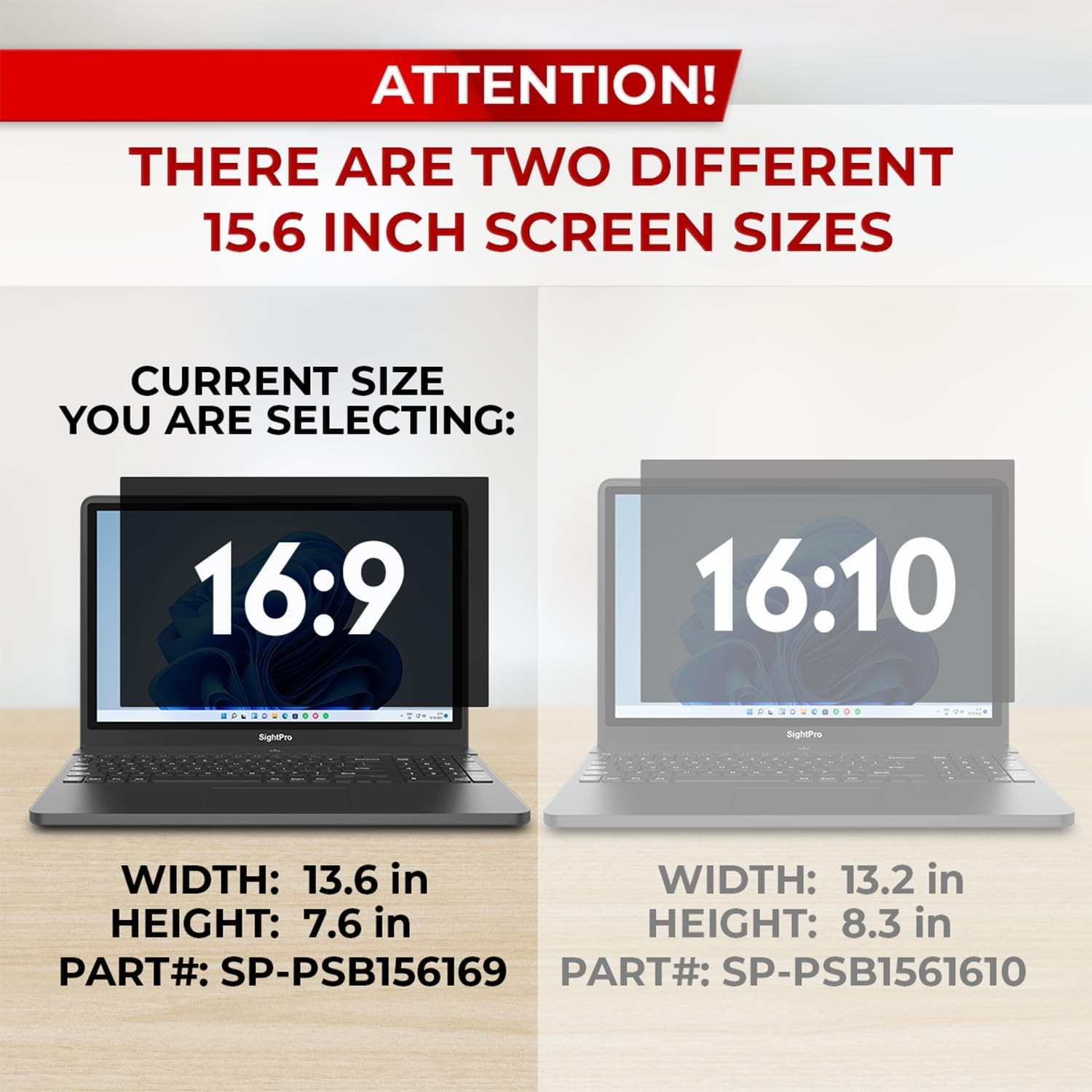 15.6 Inch 16:9 Laptop Privacy Screen Filter – Anti-Glare Protector and Shield