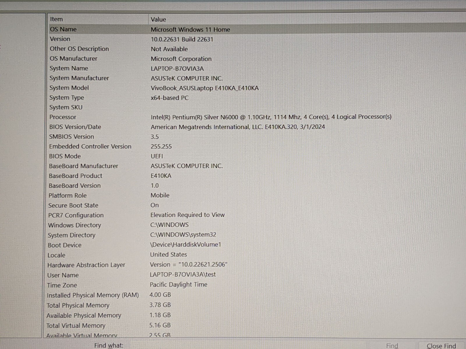 ASUS E410KA 14″FHD Pentium Silver N6000 1.1GHz 4GB 64GB SSD W11H 97tt +CHRGER
