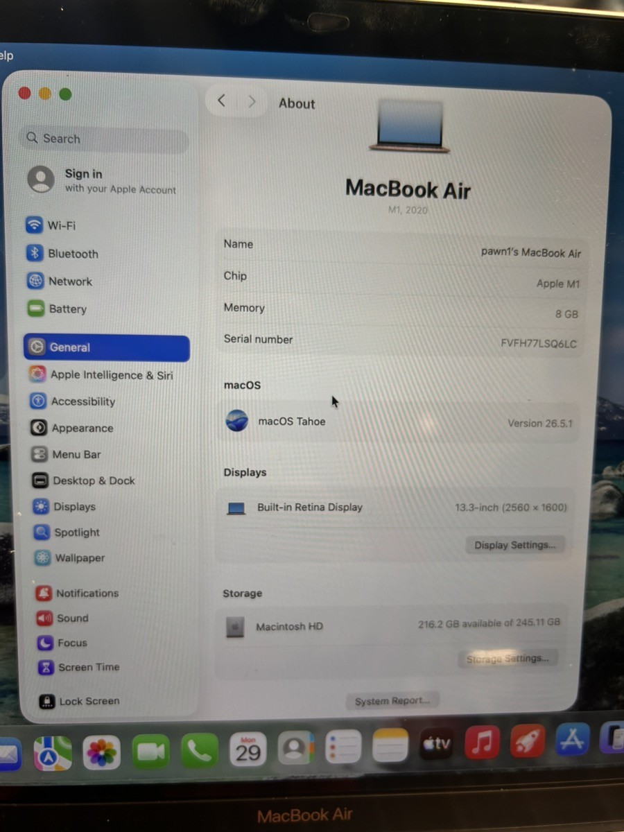 *LIGHT SCRATCHES* APPLE MACBOOK AIR A2337 (P17031610)