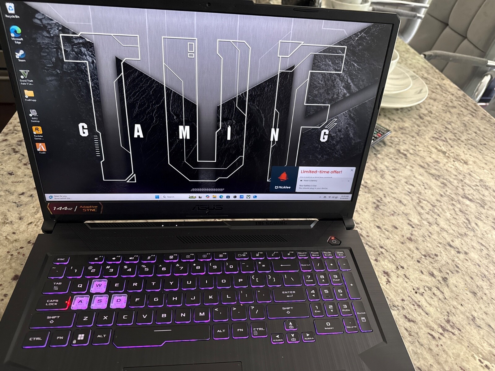 ASUS TUF Gaming A17 17.3″ (512GB, AMD Ryzen 5, 3.00 GHz, 8GB) Laptop – Black…
